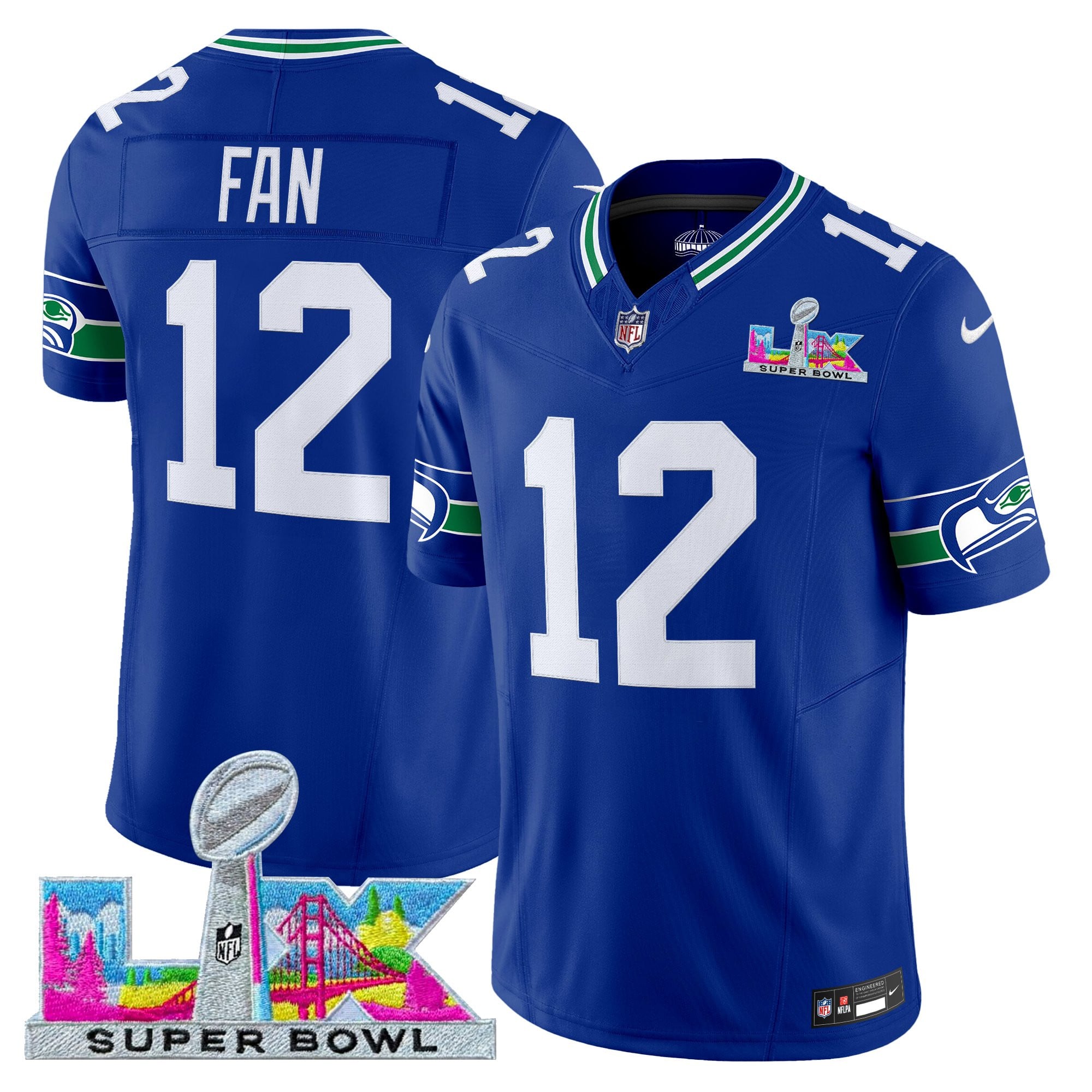 Men's Seattle Seahawks Super Bowl LX Vapor Limited Jersey - All Stitched
