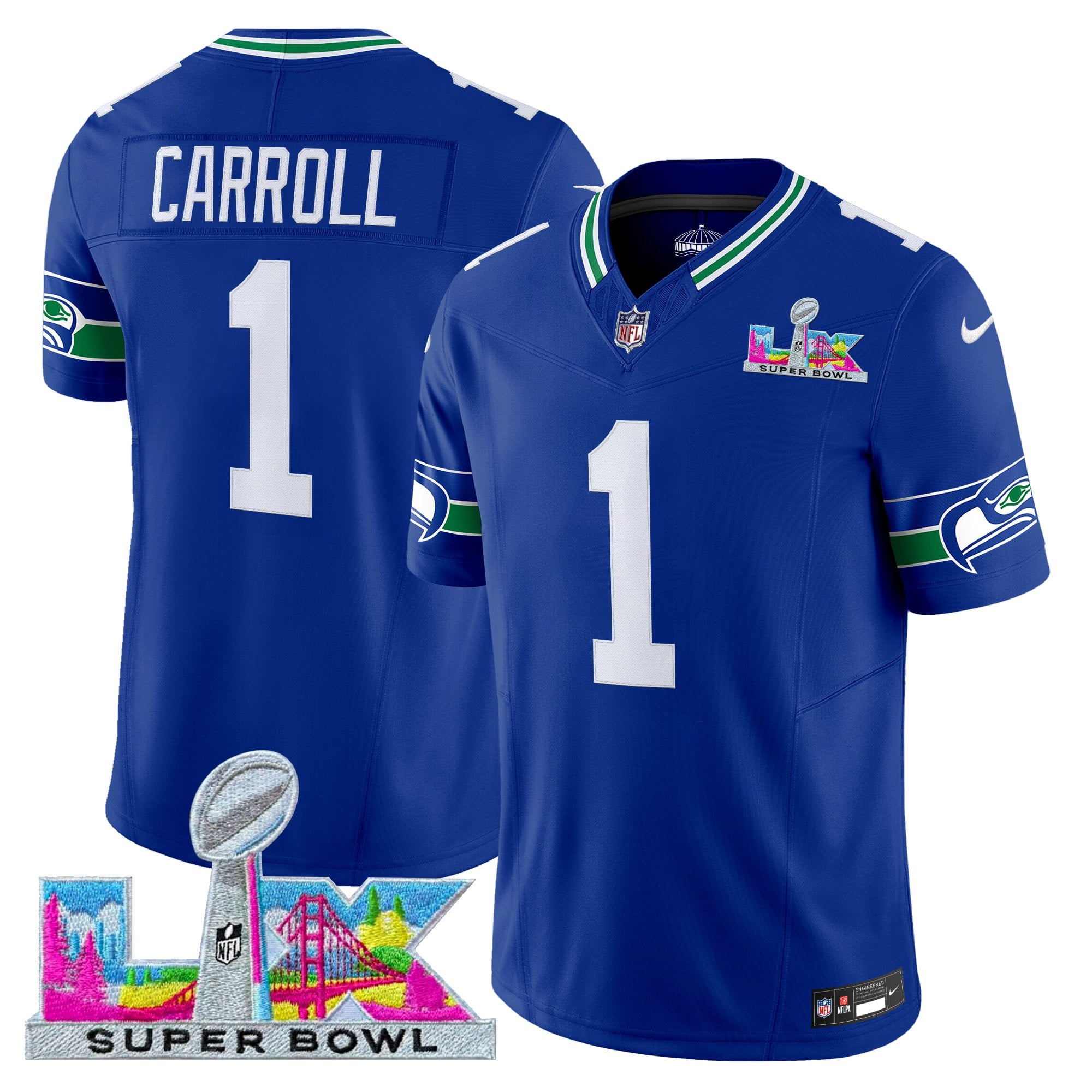 Men's Seattle Seahawks Super Bowl LX Vapor Limited Jersey - All Stitched
