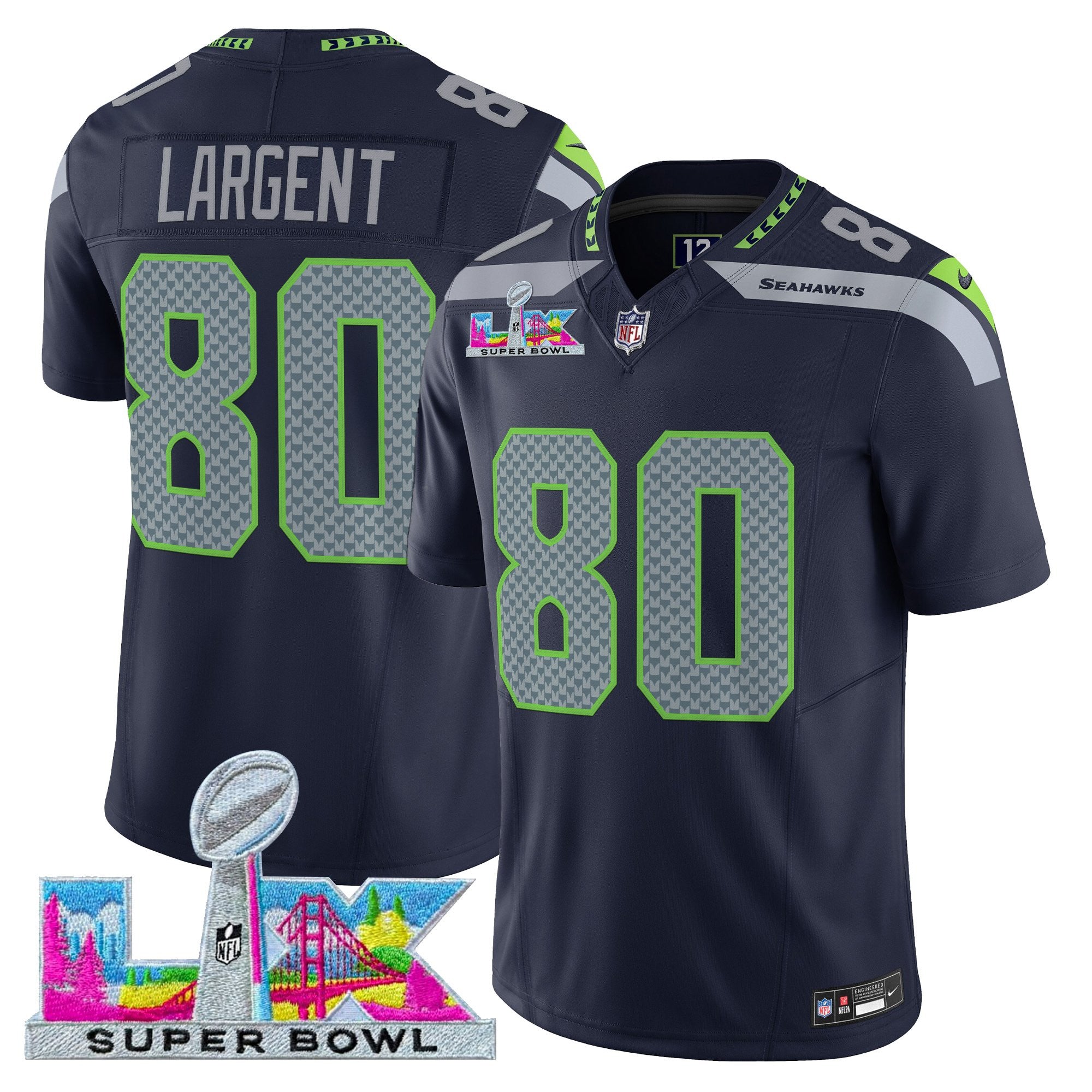 Men's Seattle Seahawks Super Bowl LX Vapor Limited Jersey - All Stitched
