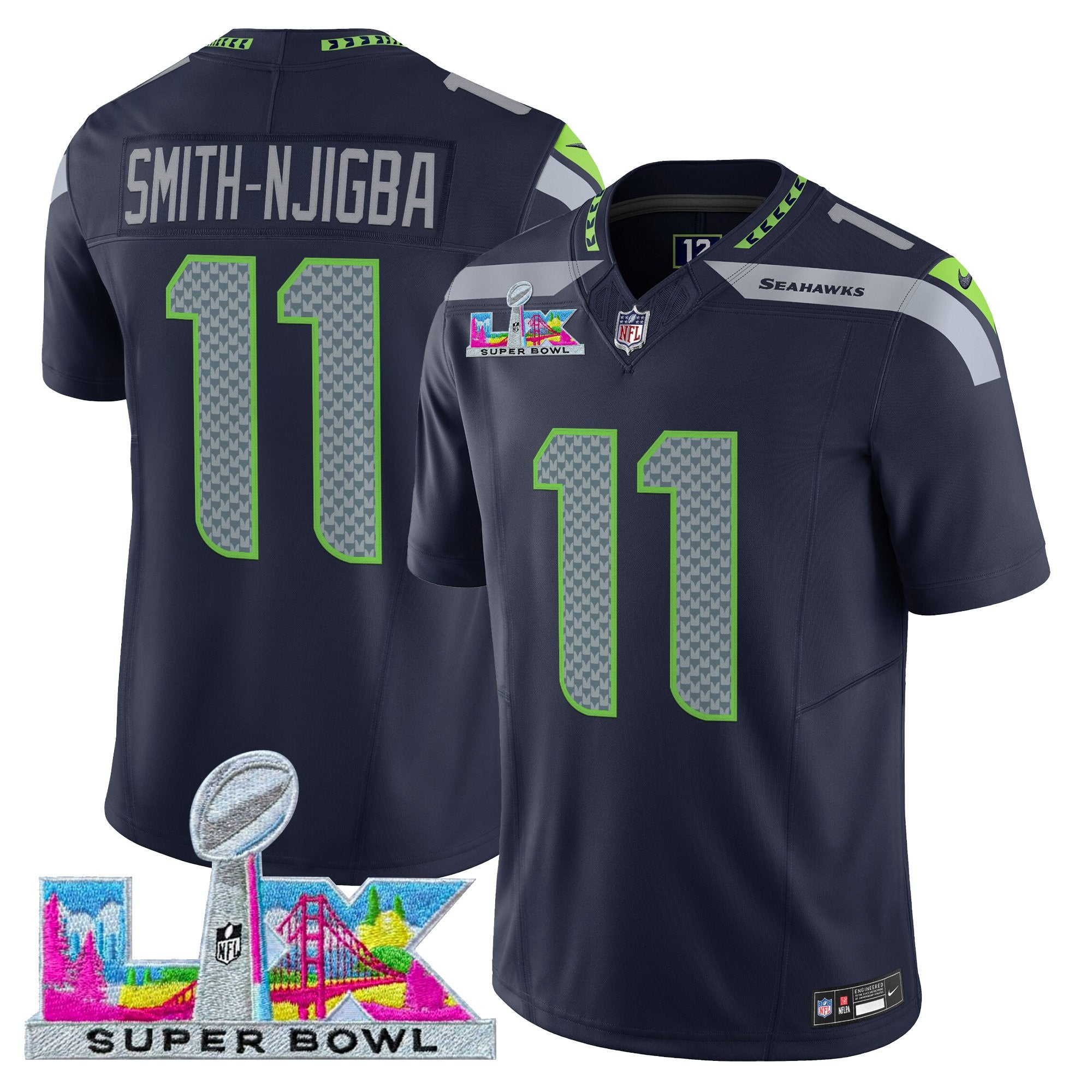 Men's Seattle Seahawks Super Bowl LX Vapor Limited Jersey - All Stitched