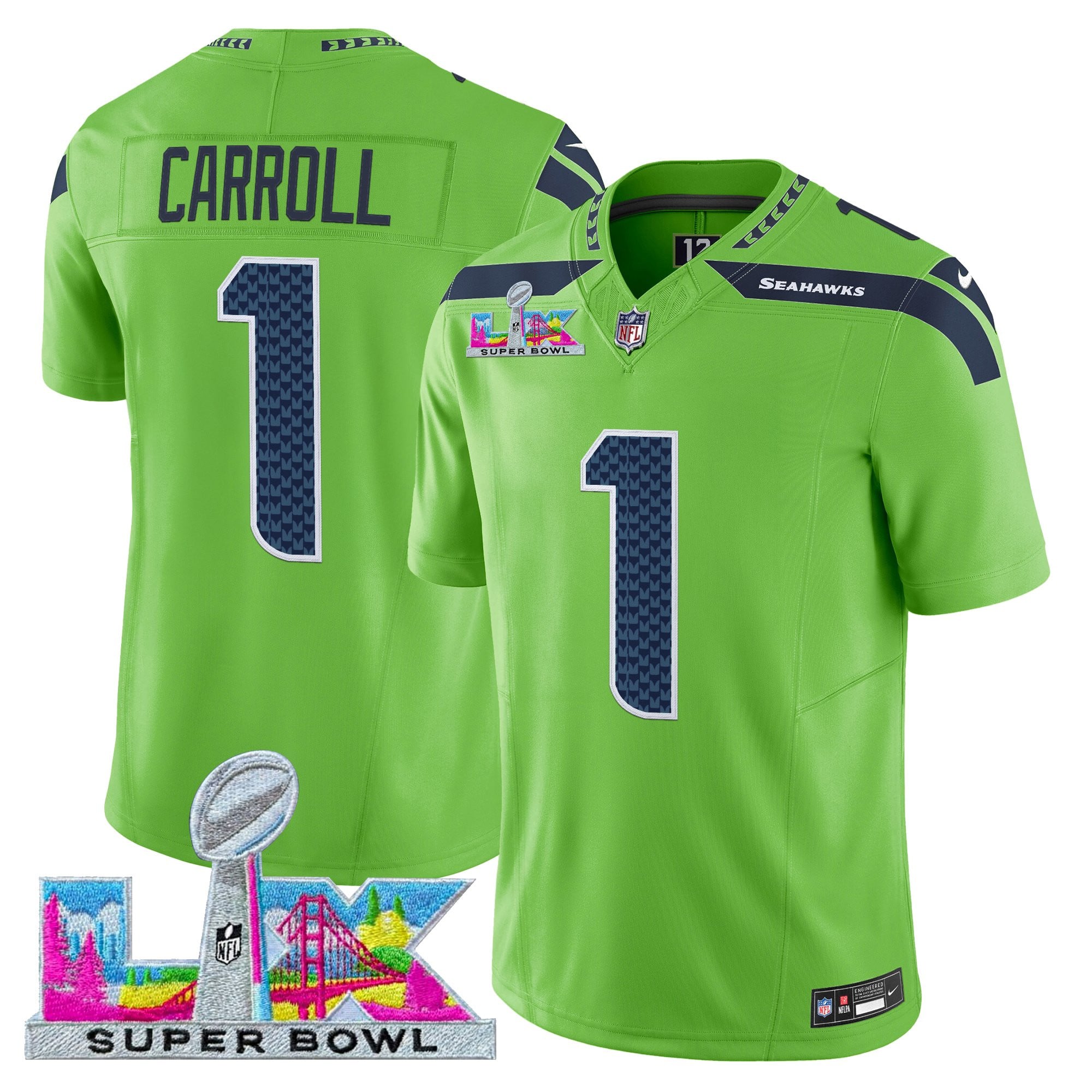 Men's Seattle Seahawks Super Bowl LX Vapor Limited Jersey - All Stitched