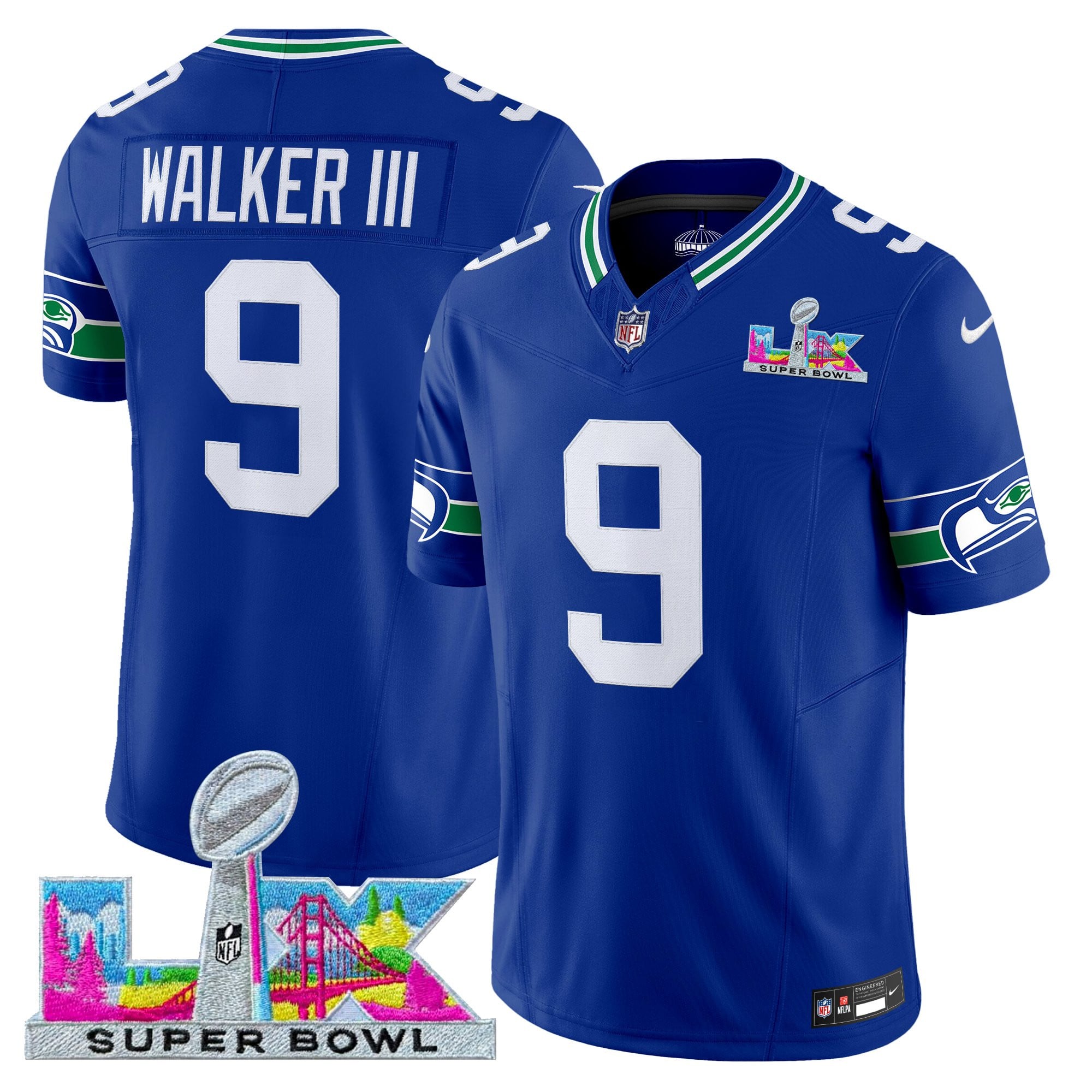 Men's Seattle Seahawks Super Bowl LX Vapor Limited Jersey - All Stitched
