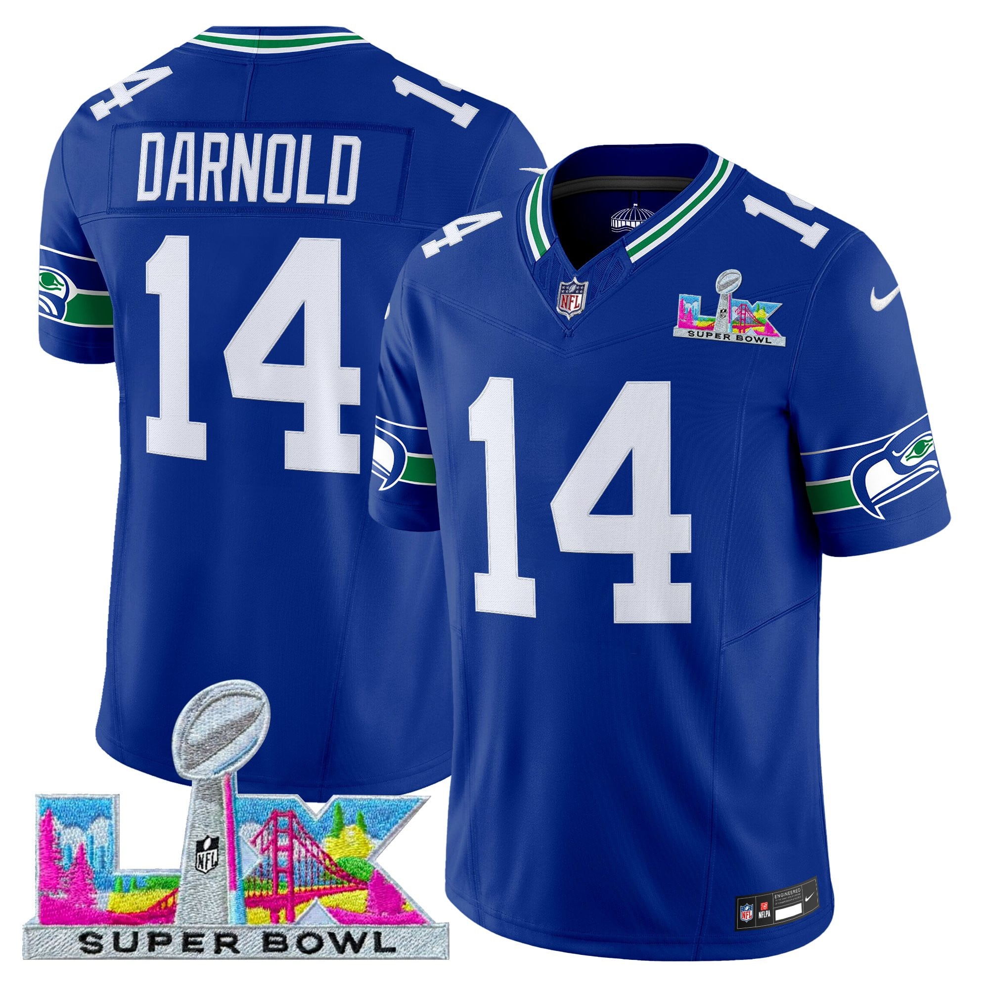 Men's Seattle Seahawks Super Bowl LX Vapor Limited Jersey - All Stitched