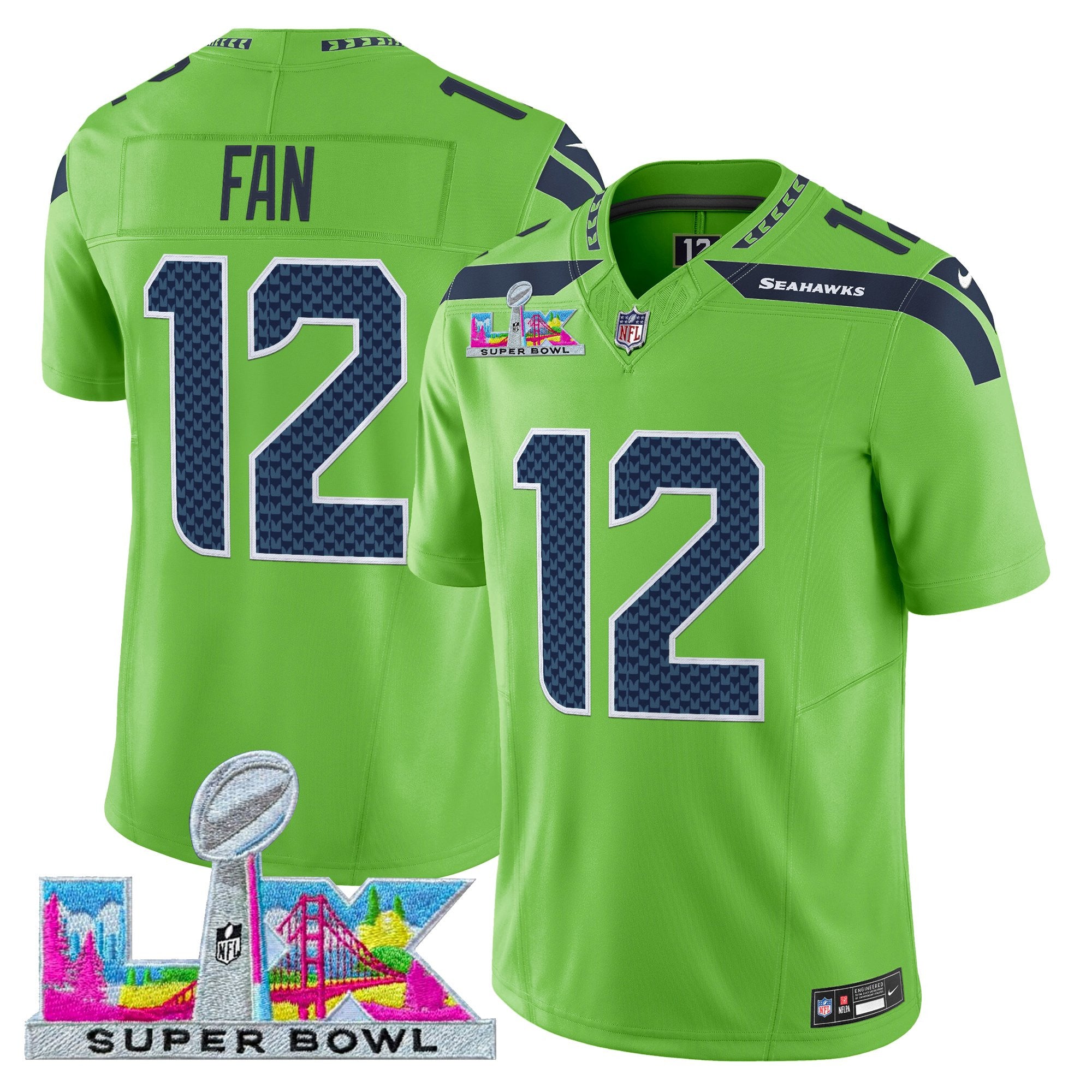 Men's Seattle Seahawks Super Bowl LX Vapor Limited Jersey - All Stitched
