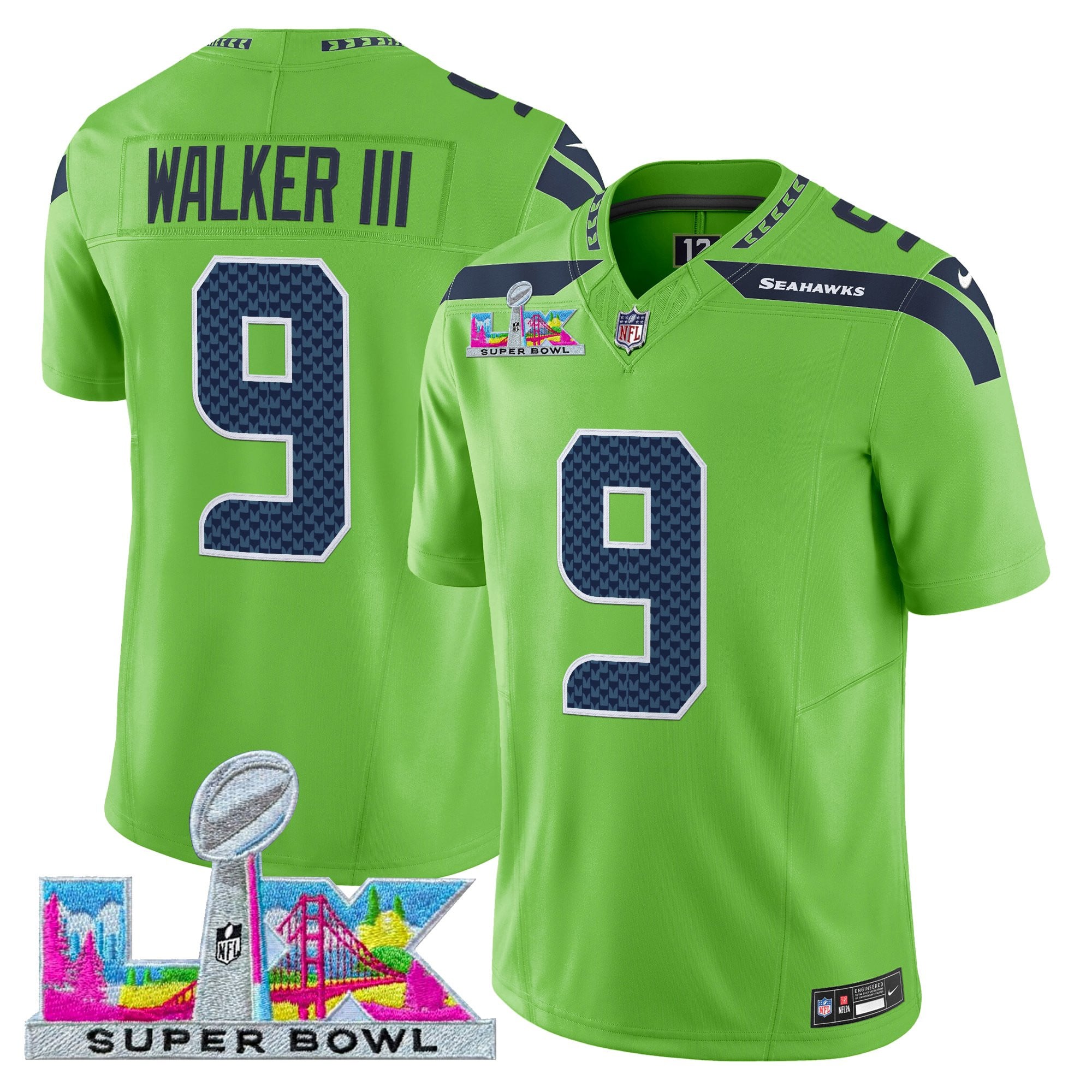 Men's Seattle Seahawks Super Bowl LX Vapor Limited Jersey - All Stitched