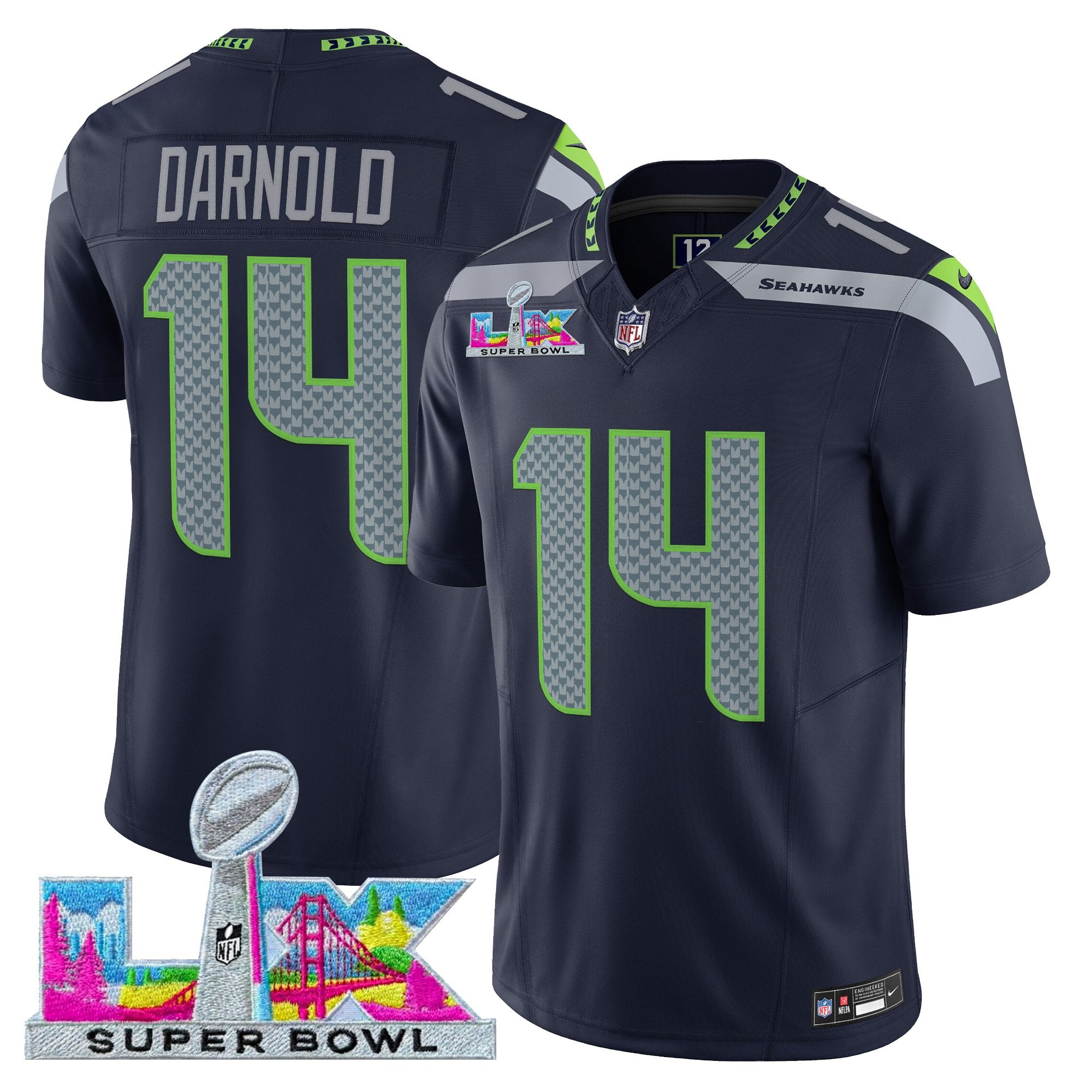 Men's Seattle Seahawks Super Bowl LX Vapor Limited Jersey - All Stitched