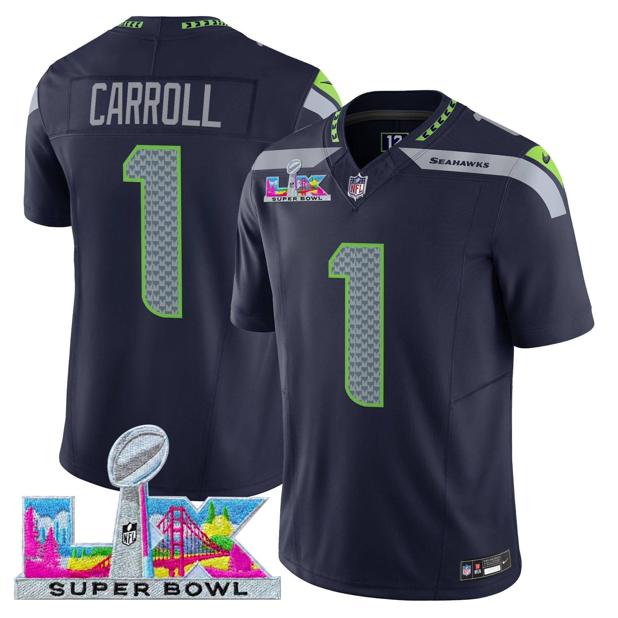 Men's Seattle Seahawks Super Bowl LX Vapor Limited Jersey - All Stitched