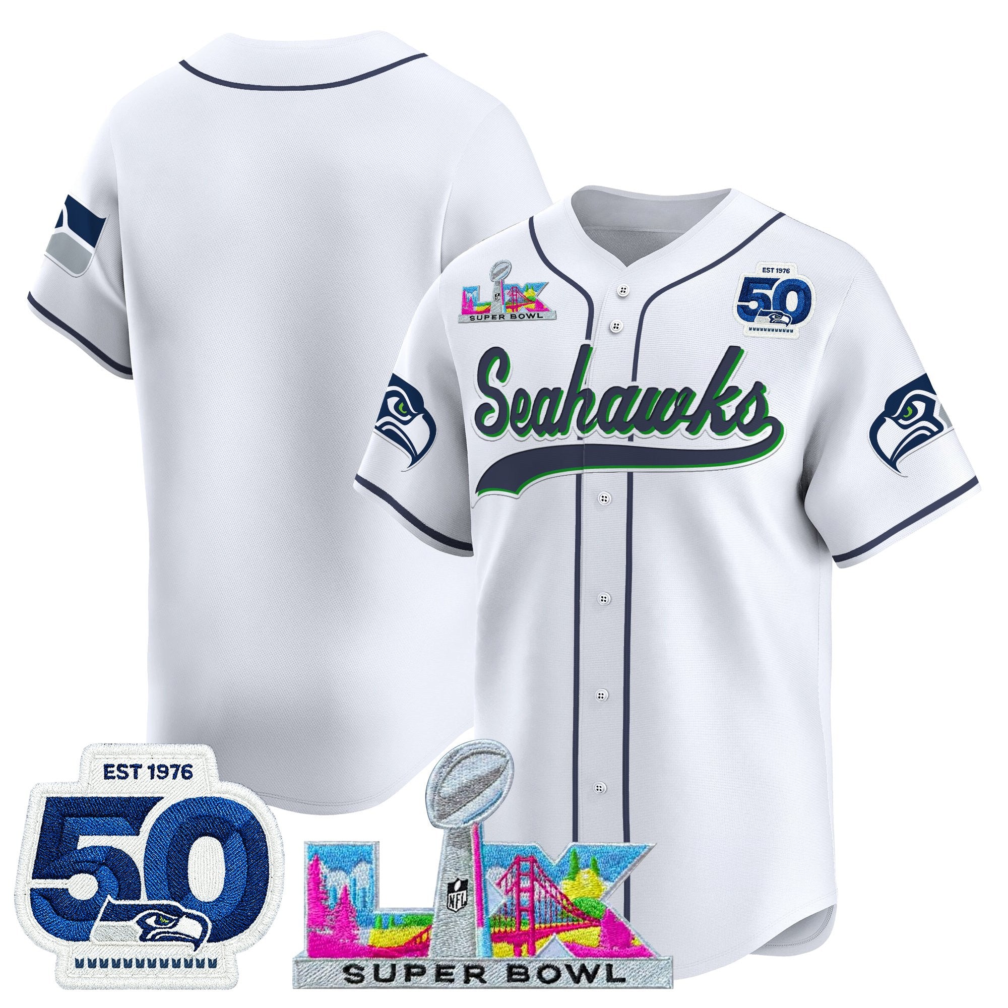 Men's Seattle Seahawks Super Bowl LX Vapor Baseball Jersey - All Stitched