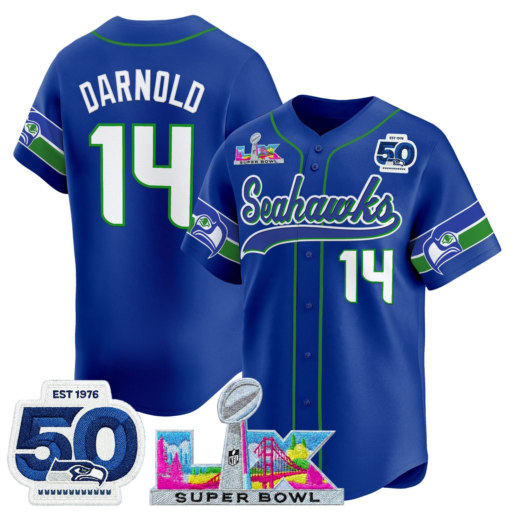 Men's Seattle Seahawks Super Bowl LX Vapor Baseball Jersey - All Stitched
