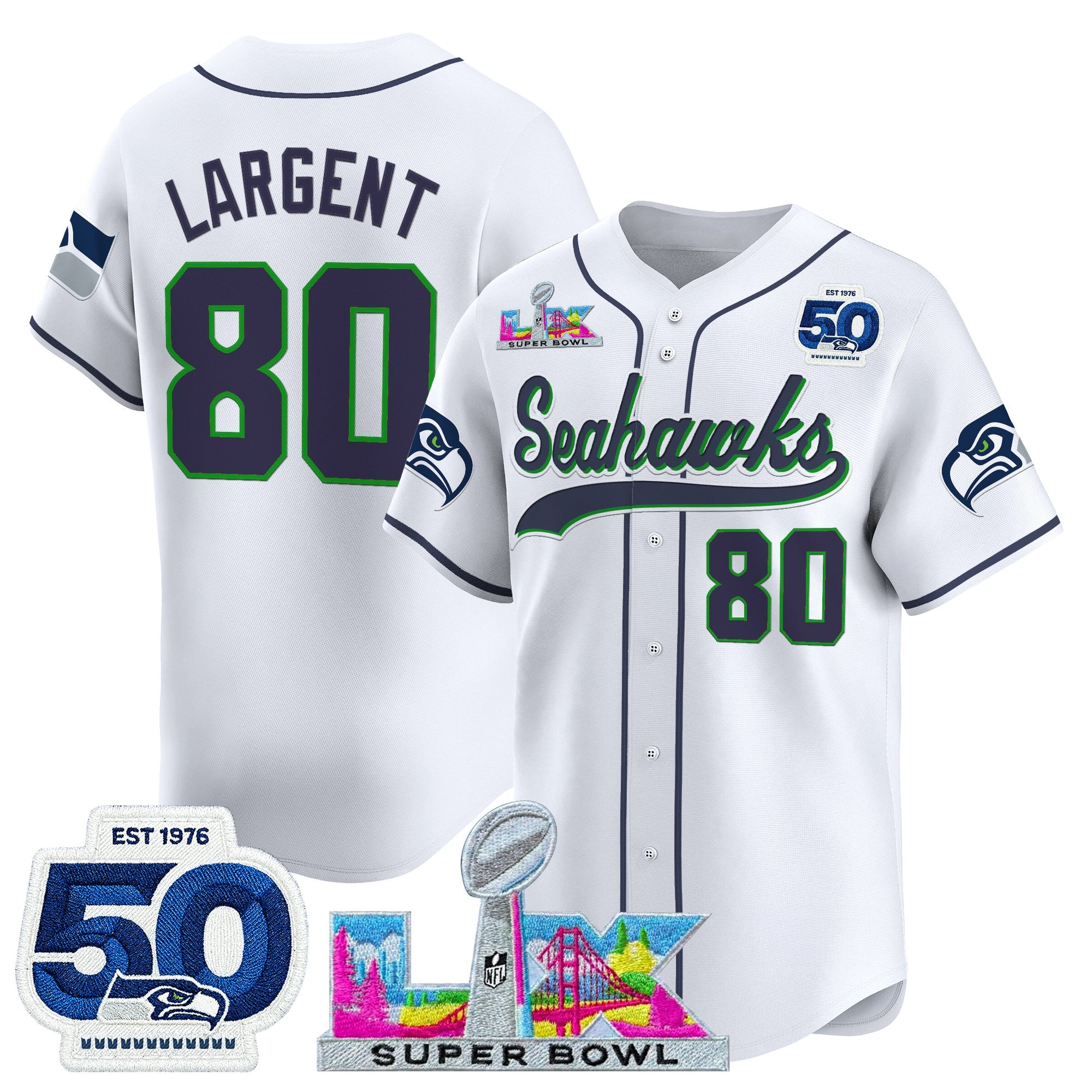 Men's Seattle Seahawks Super Bowl LX Vapor Baseball Jersey - All Stitched