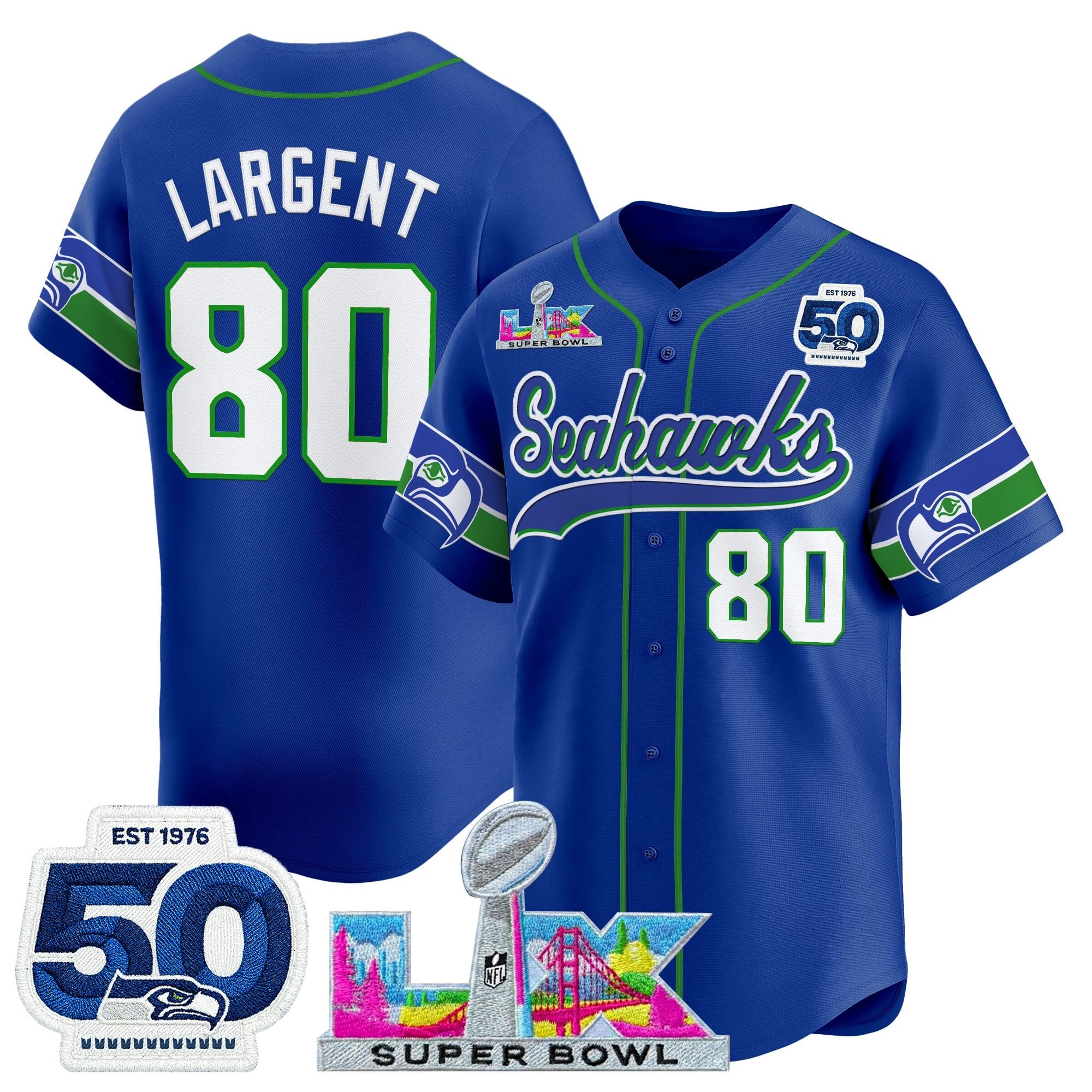 Men's Seattle Seahawks Super Bowl LX Vapor Baseball Jersey - All Stitched