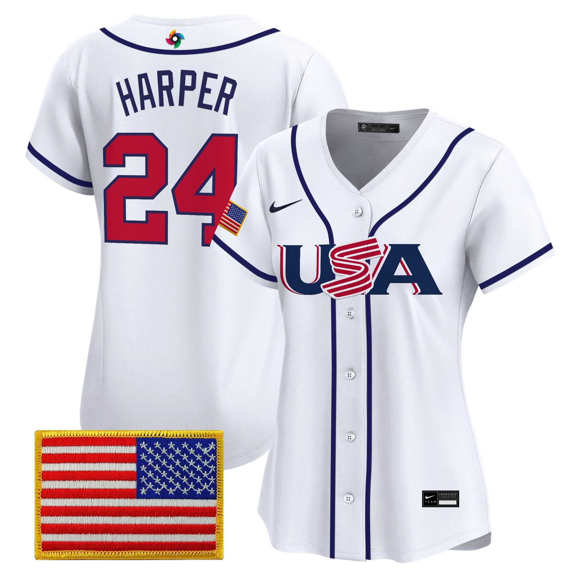 Women's Team USA World Baseball Classic Vapor Premier Jersey - All Stitched
