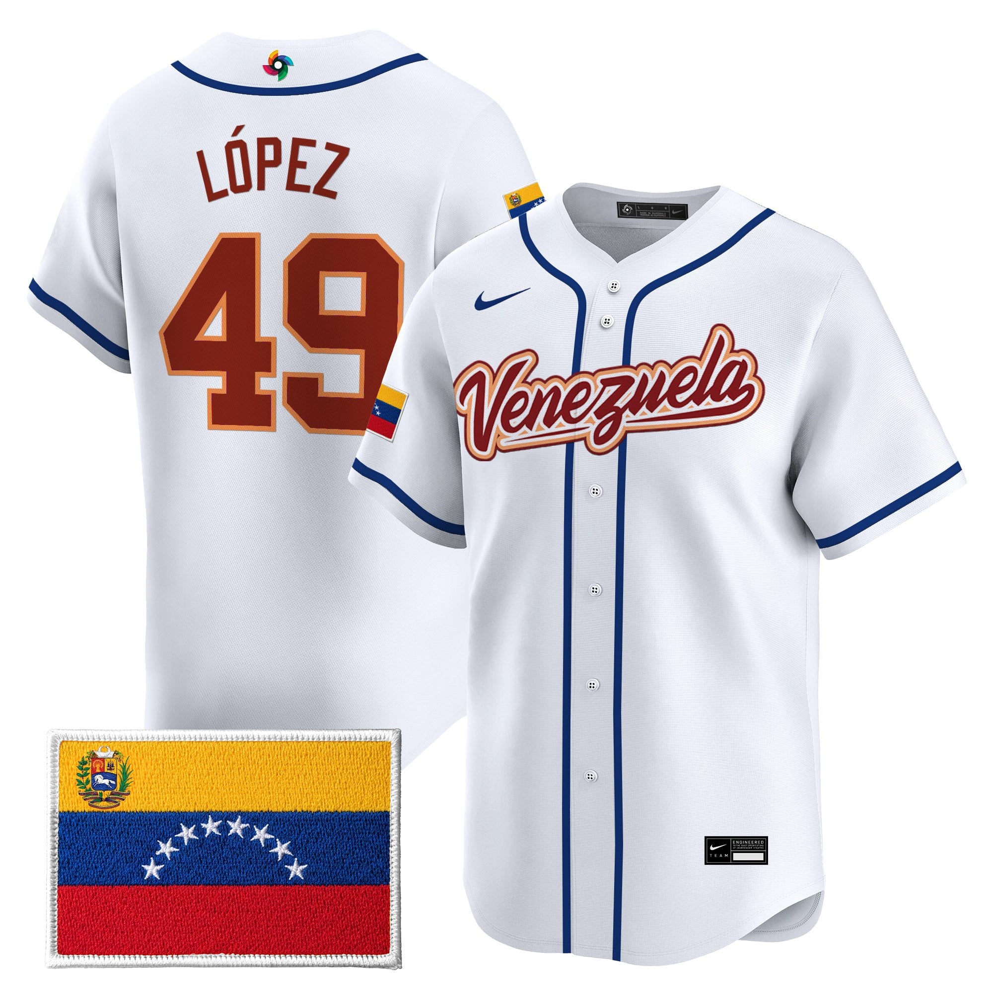 Men's Team Venezuela World Baseball Classic Vapor Premier Jersey - All Stitched