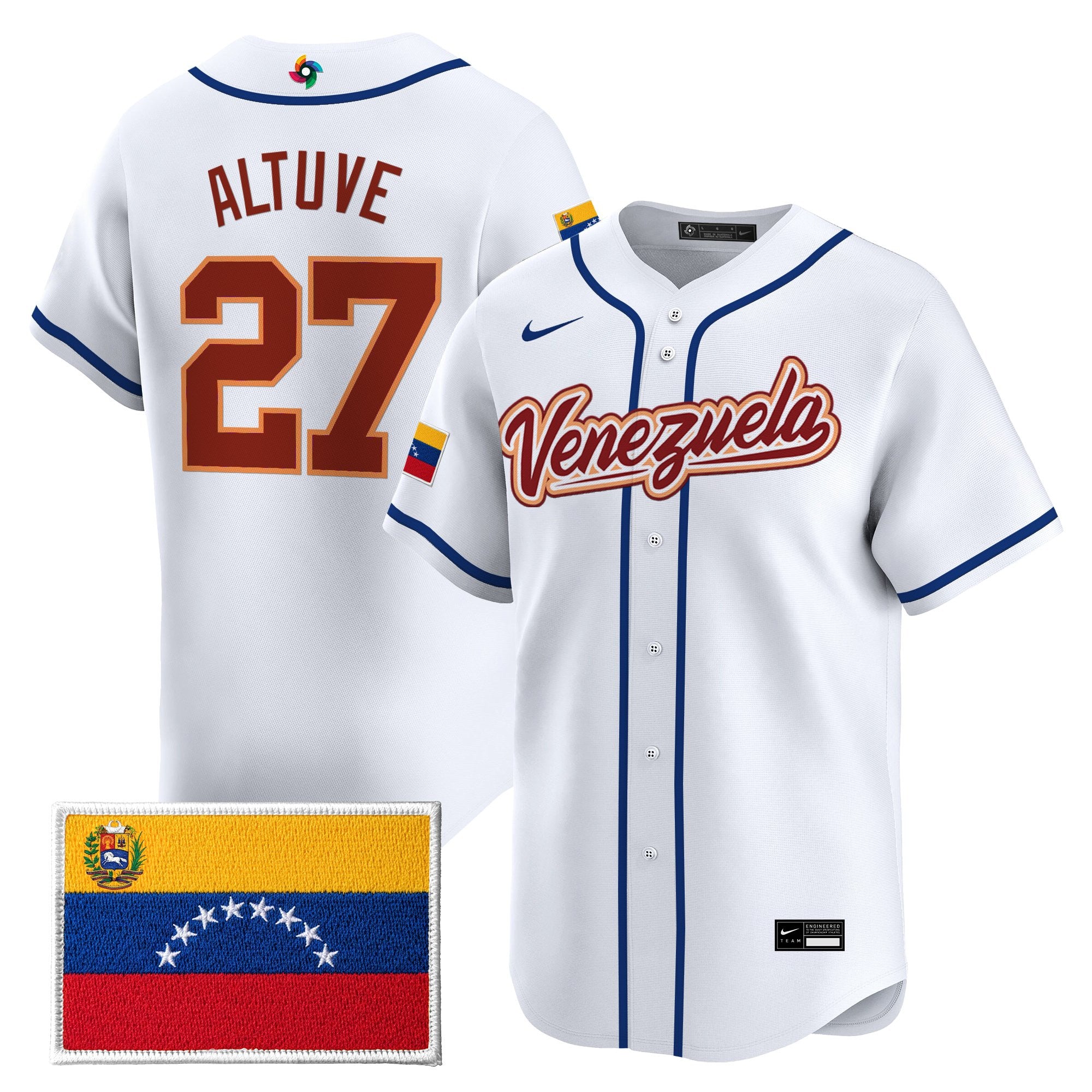 Men's Team Venezuela World Baseball Classic Vapor Premier Jersey - All Stitched