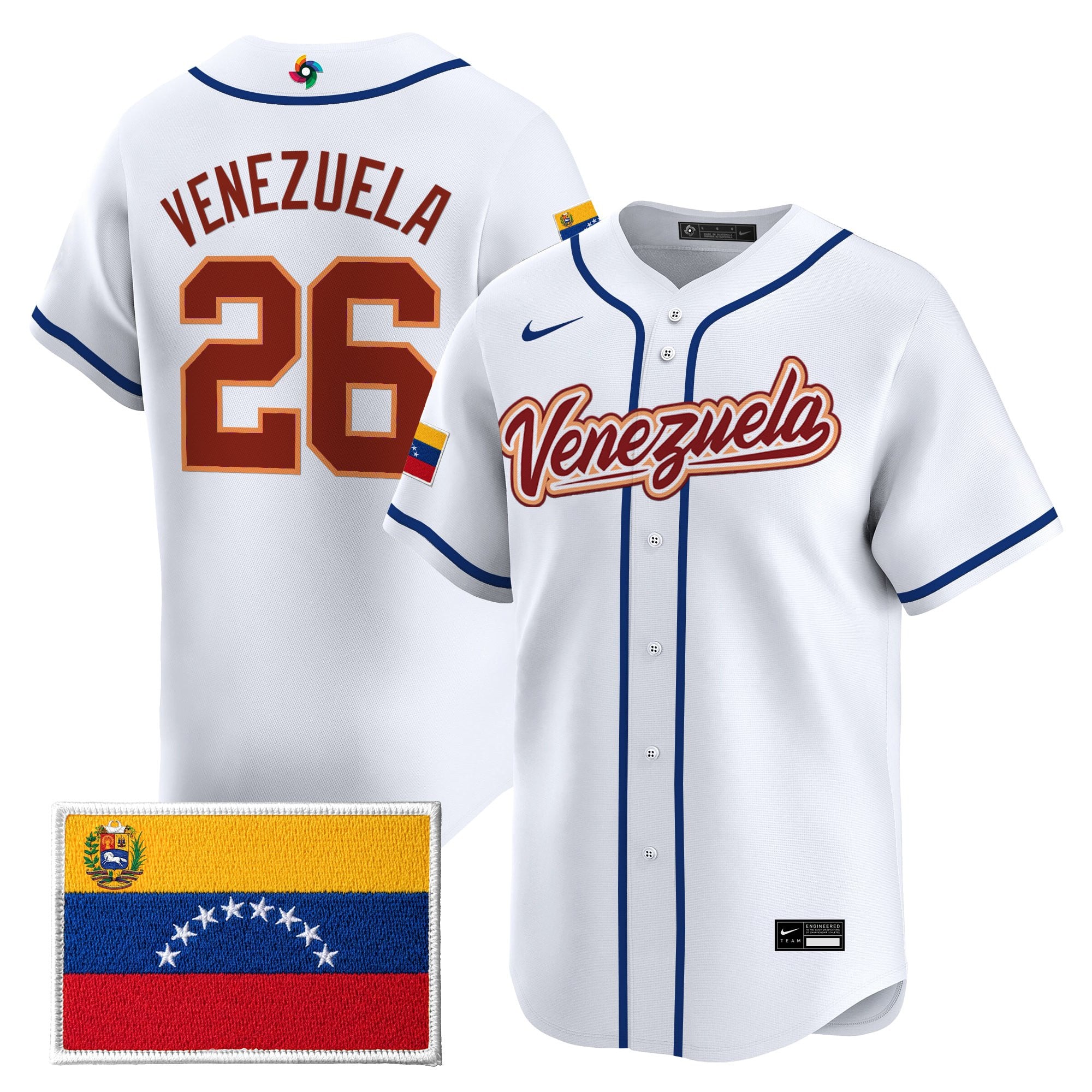 Men's Team Venezuela World Baseball Classic Vapor Premier Jersey - All Stitched