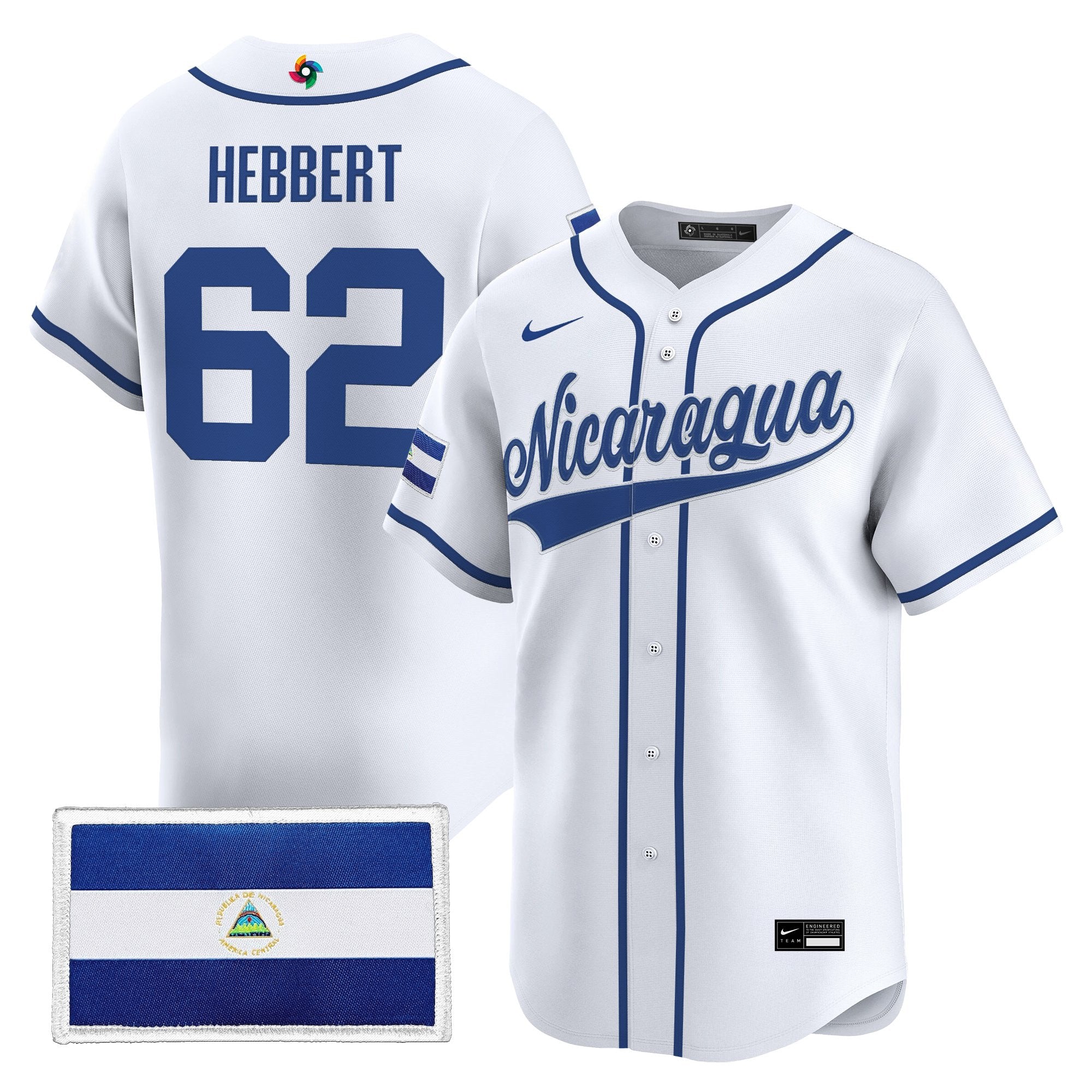 Men's Team Nicaragua 2026 World Baseball Classic Vapor Premier Jersey - All Stitched
