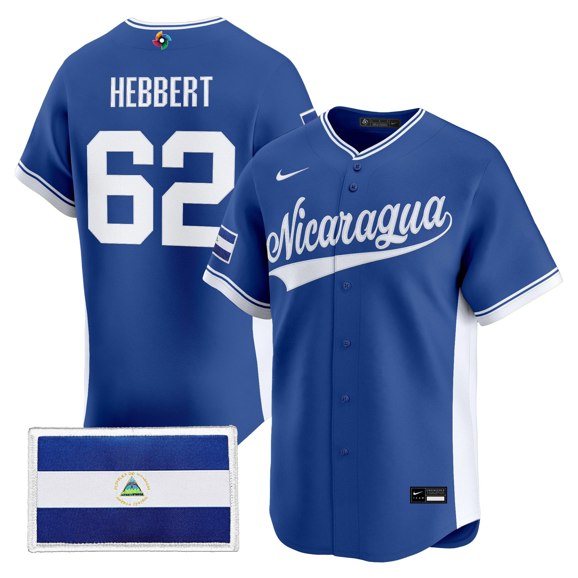 Men's Team Nicaragua 2026 World Baseball Classic Vapor Premier Jersey - All Stitched