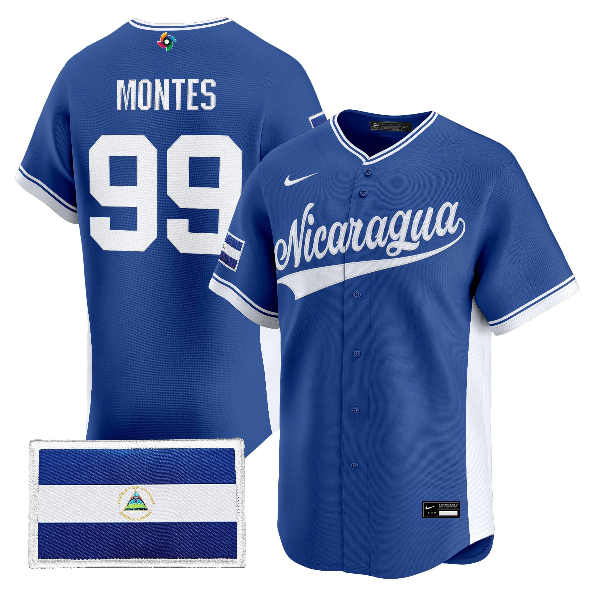 Men's Team Nicaragua 2026 World Baseball Classic Vapor Premier Jersey - All Stitched