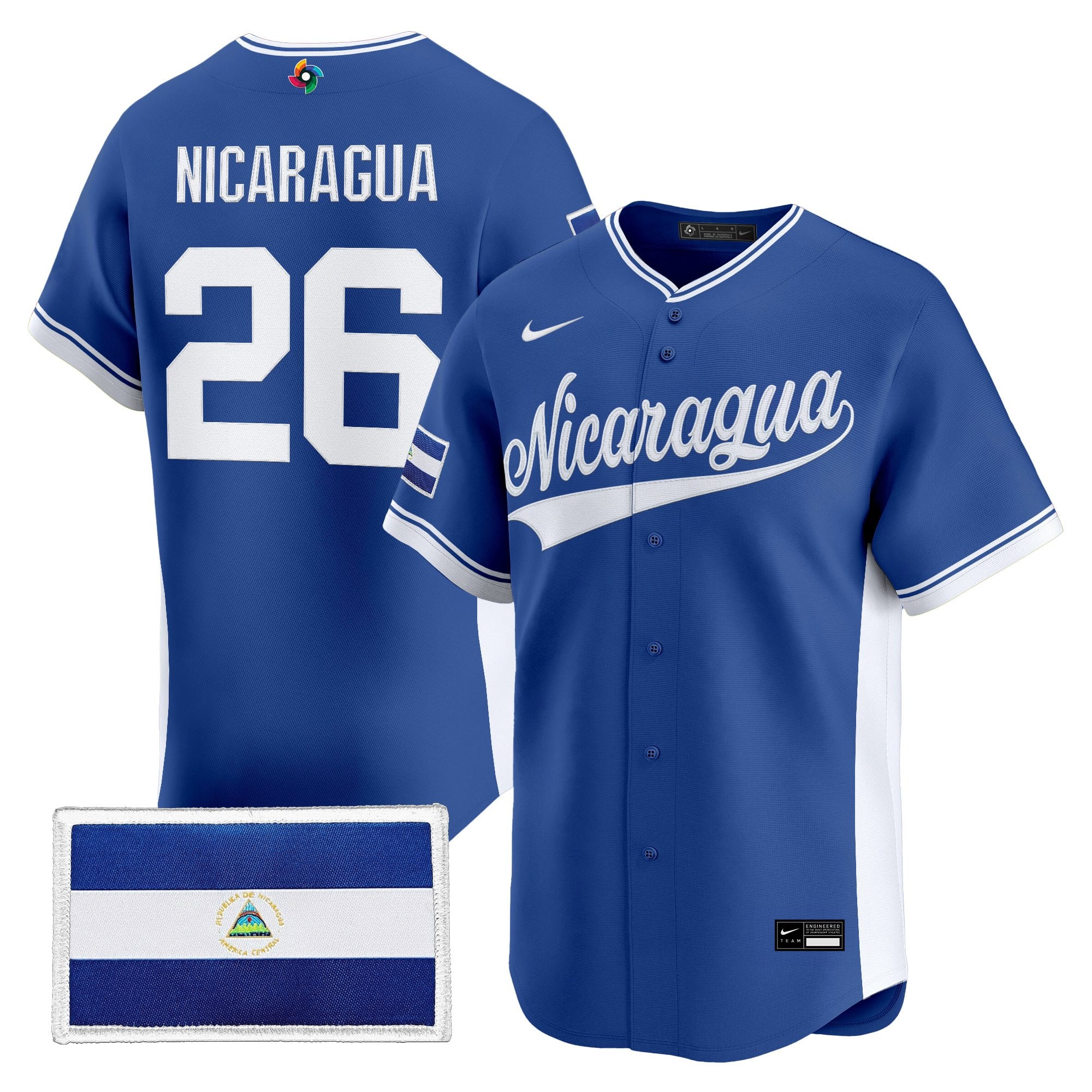 Men's Team Nicaragua 2026 World Baseball Classic Vapor Premier Jersey - All Stitched