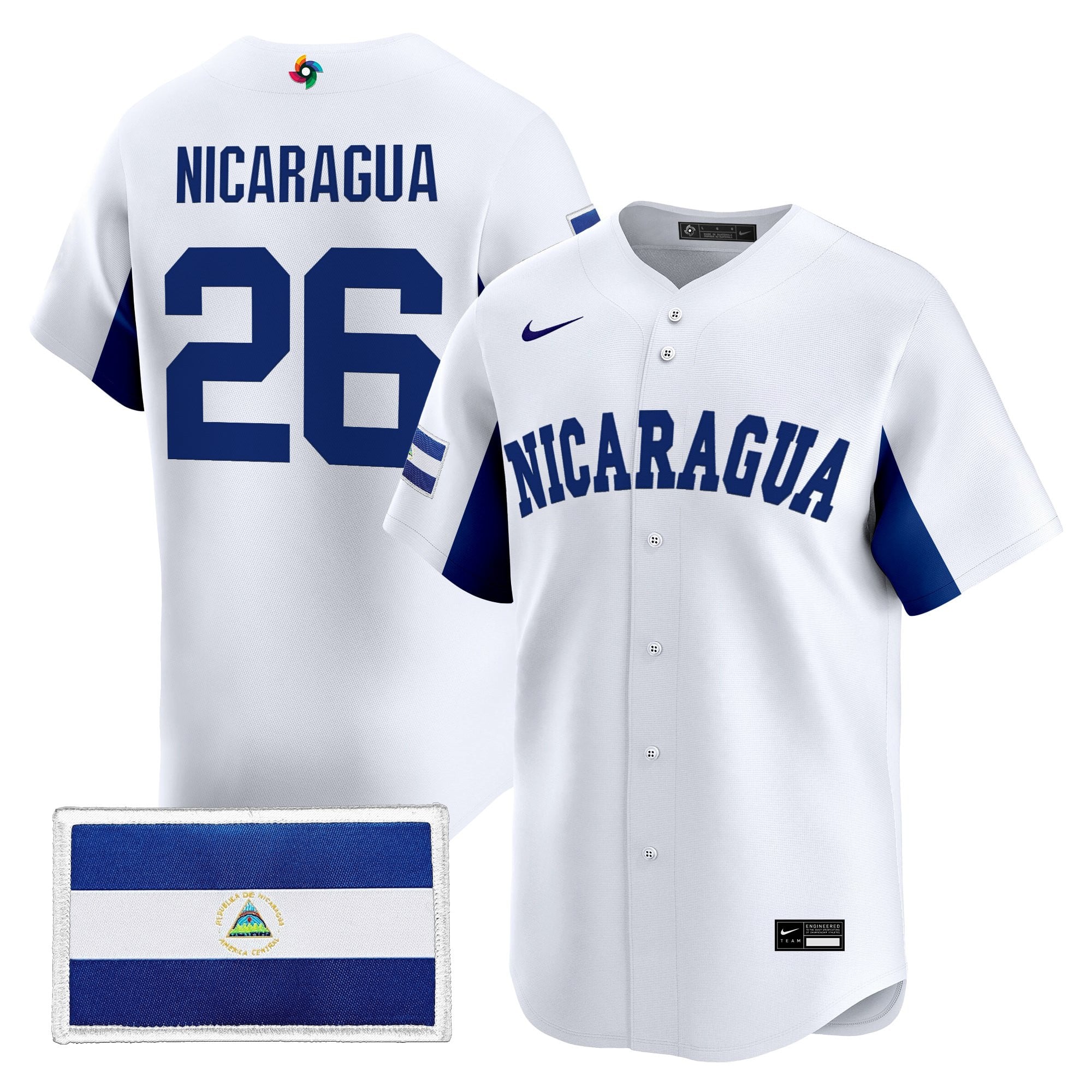 Men's Team Nicaragua 2026 World Baseball Classic Vapor Premier Jersey - All Stitched