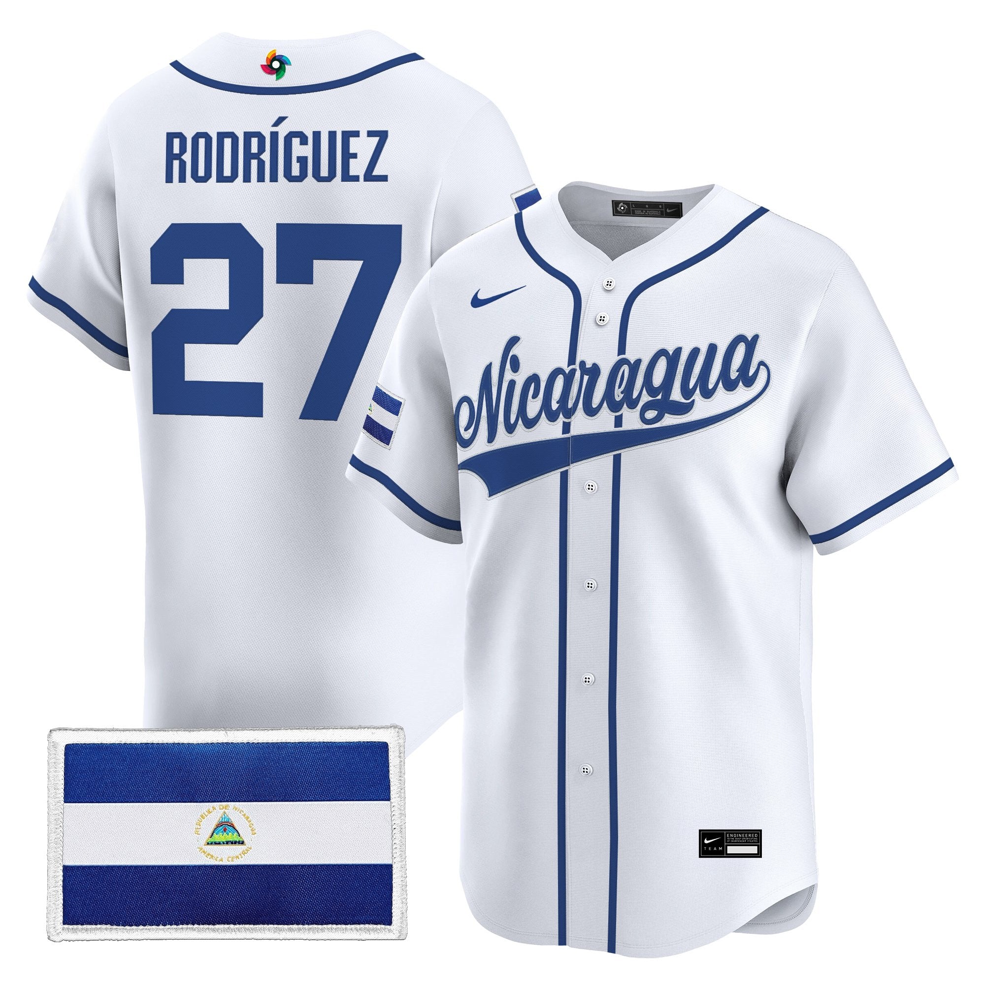 Men's Team Nicaragua 2026 World Baseball Classic Vapor Premier Jersey - All Stitched