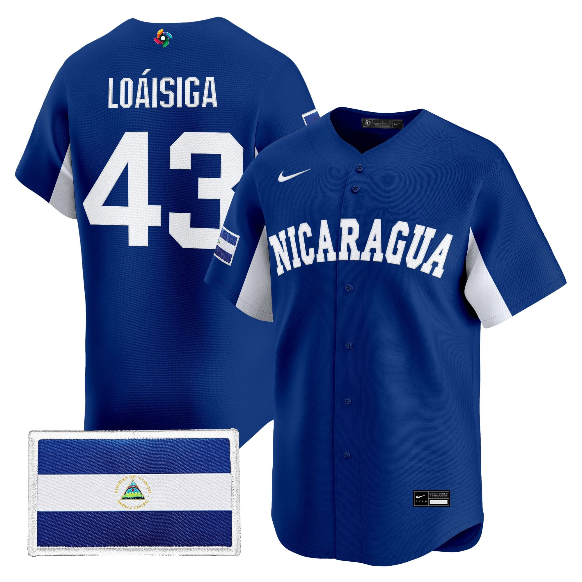 Men's Team Nicaragua 2026 World Baseball Classic Vapor Premier Jersey - All Stitched