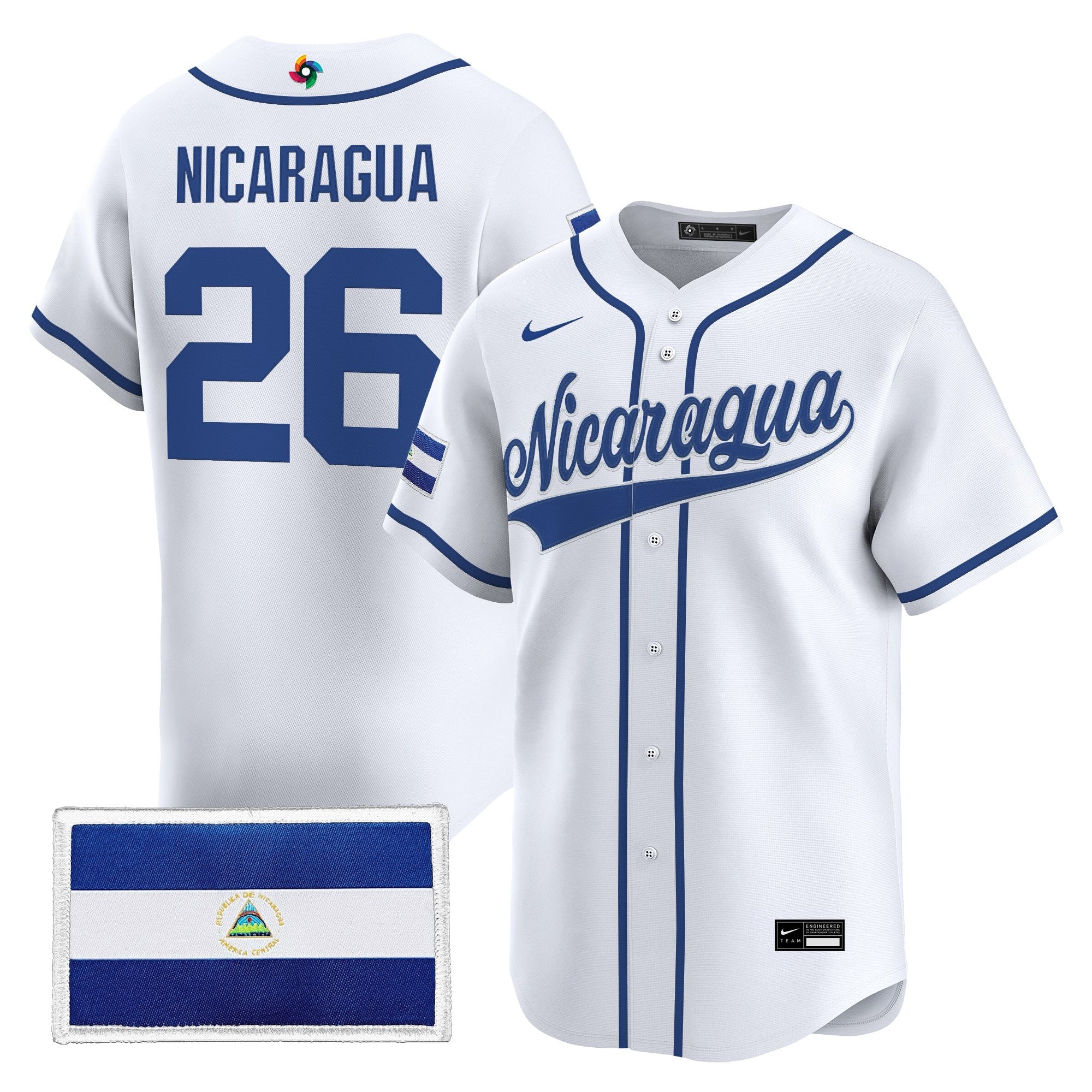 Men's Team Nicaragua 2026 World Baseball Classic Vapor Premier Jersey - All Stitched