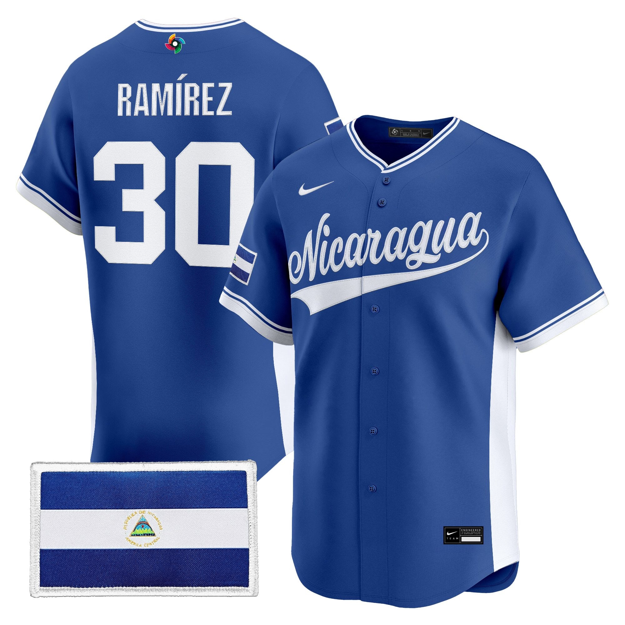 Men's Team Nicaragua 2026 World Baseball Classic Vapor Premier Jersey - All Stitched
