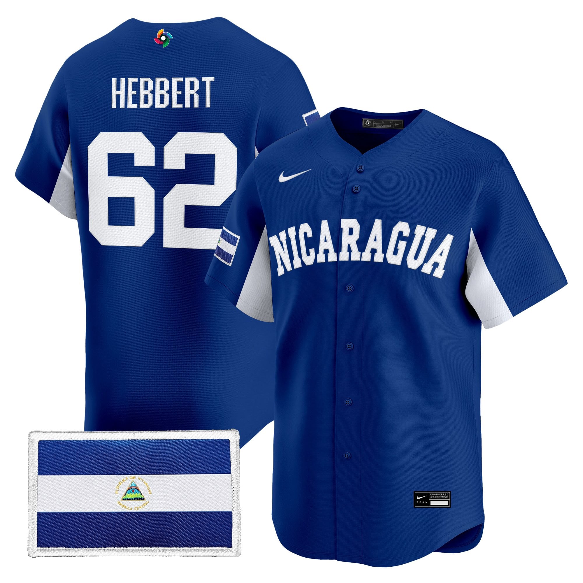 Men's Team Nicaragua 2026 World Baseball Classic Vapor Premier Jersey - All Stitched