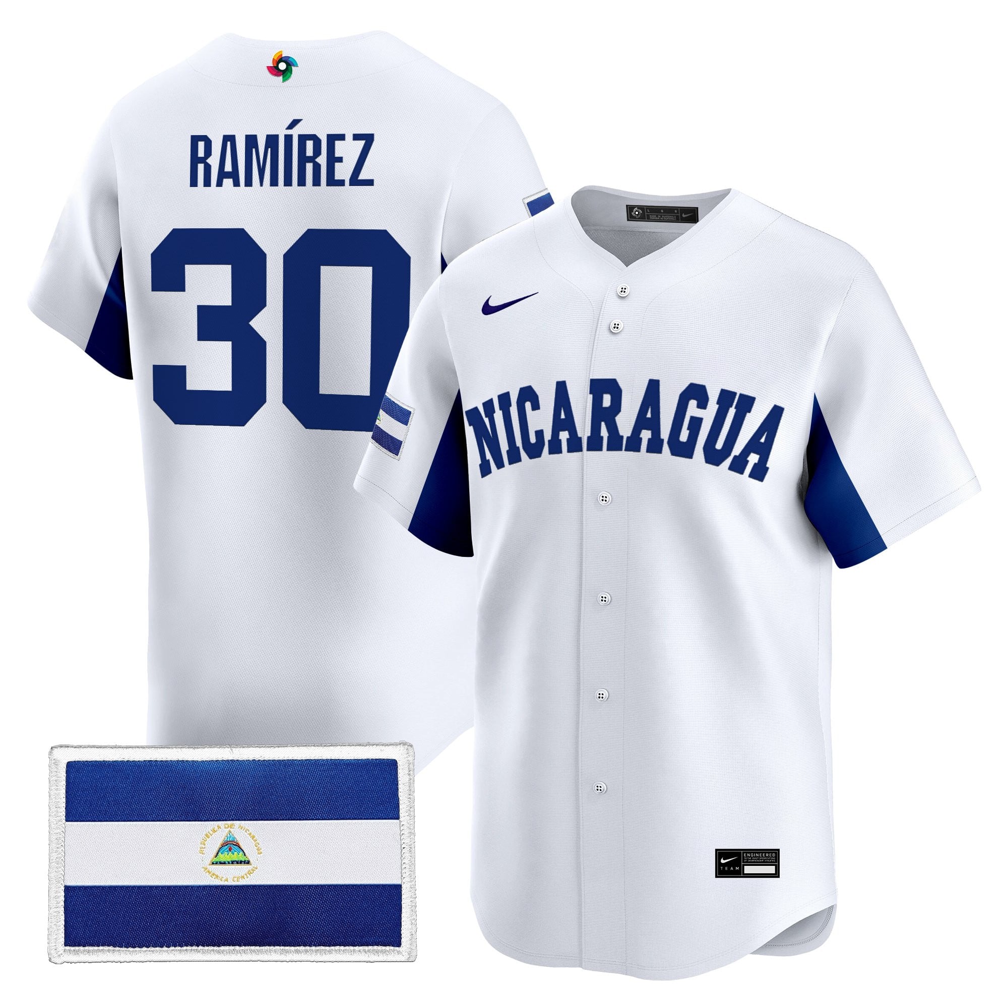 Men's Team Nicaragua 2026 World Baseball Classic Vapor Premier Jersey - All Stitched
