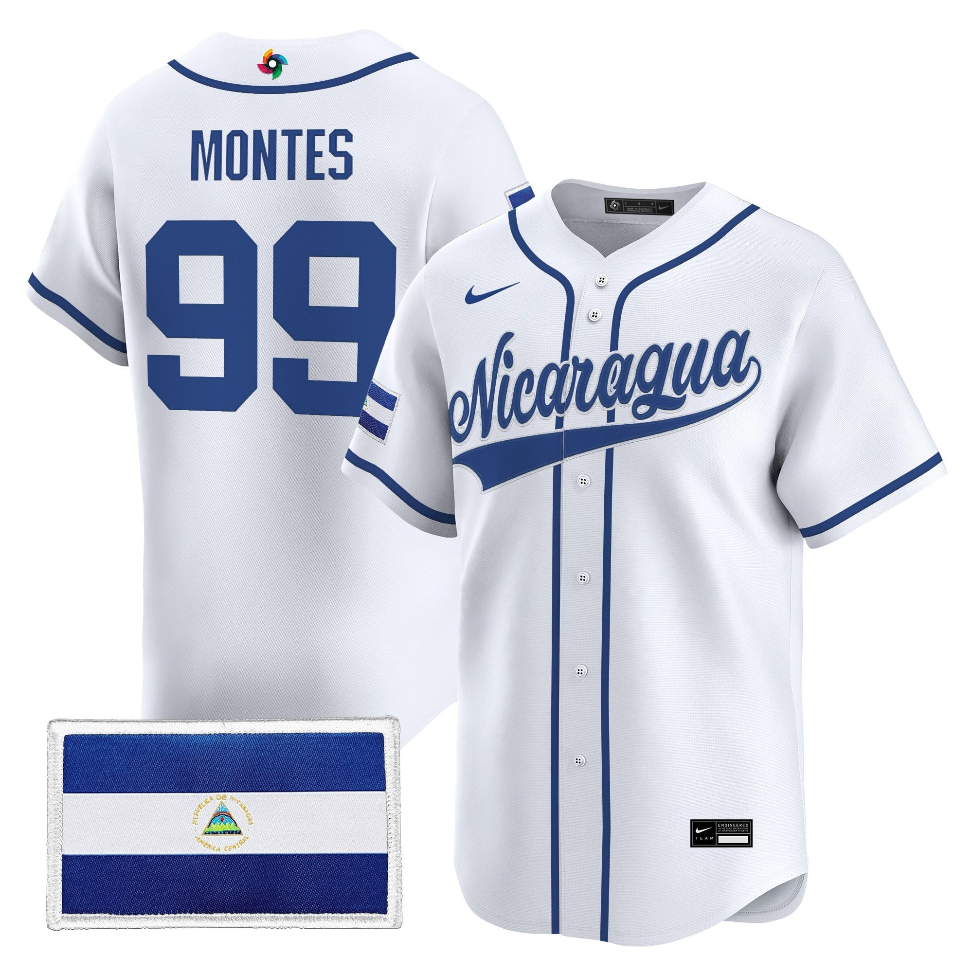 Men's Team Nicaragua 2026 World Baseball Classic Vapor Premier Jersey - All Stitched