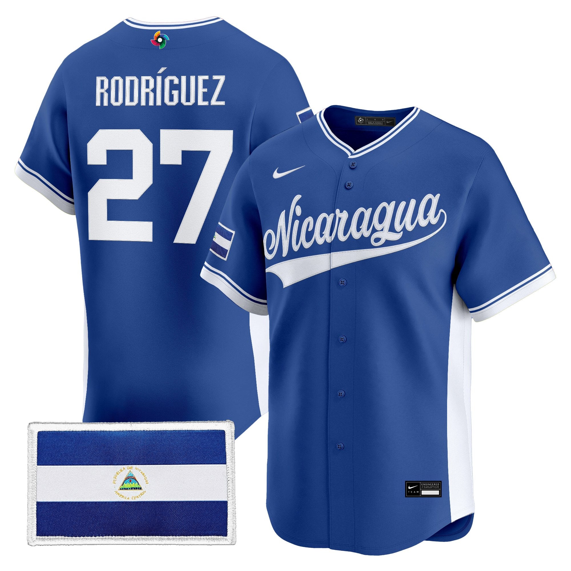 Men's Team Nicaragua 2026 World Baseball Classic Vapor Premier Jersey - All Stitched