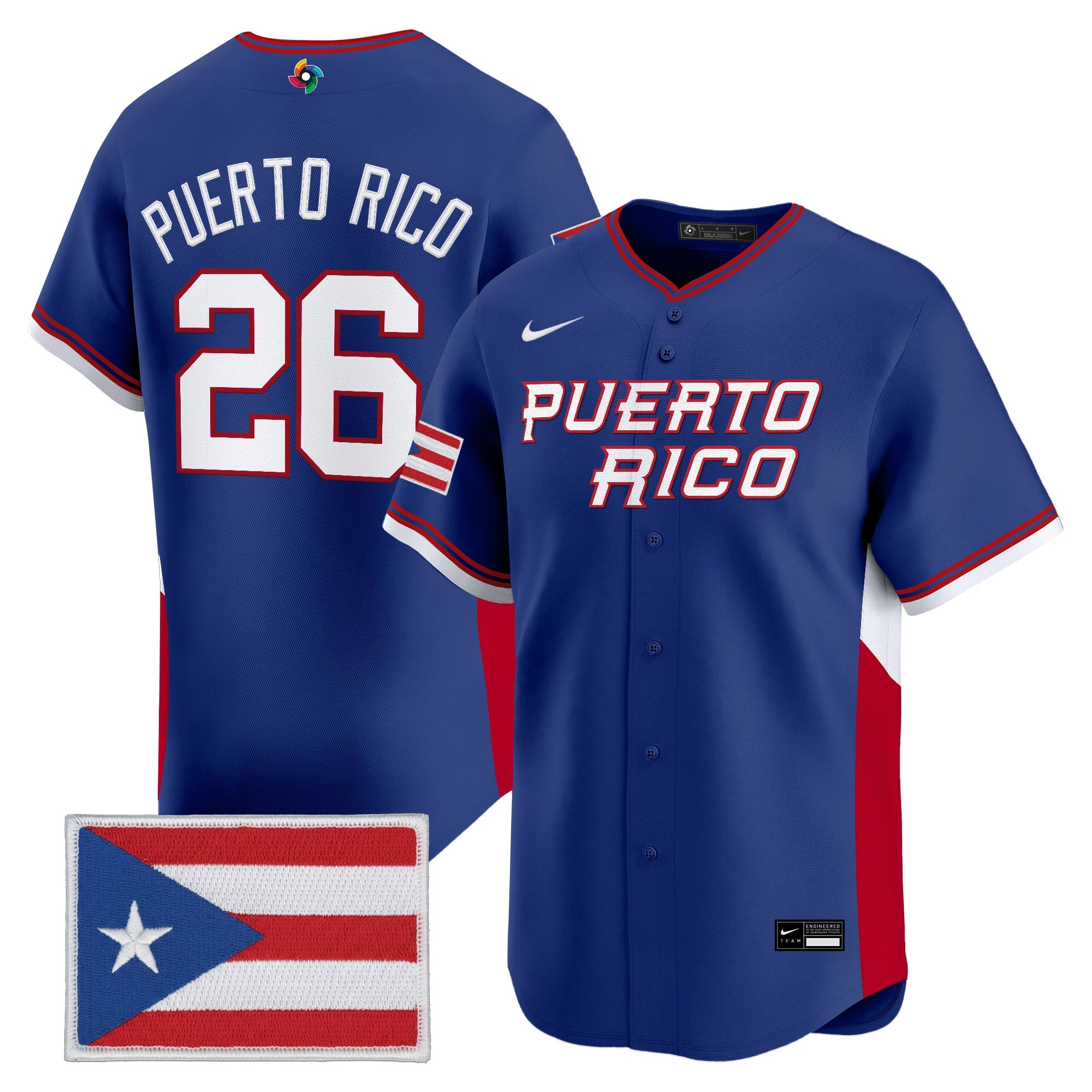 Men's Team Puerto Rico World Baseball Classic Vapor Premier Jersey - All Stitched