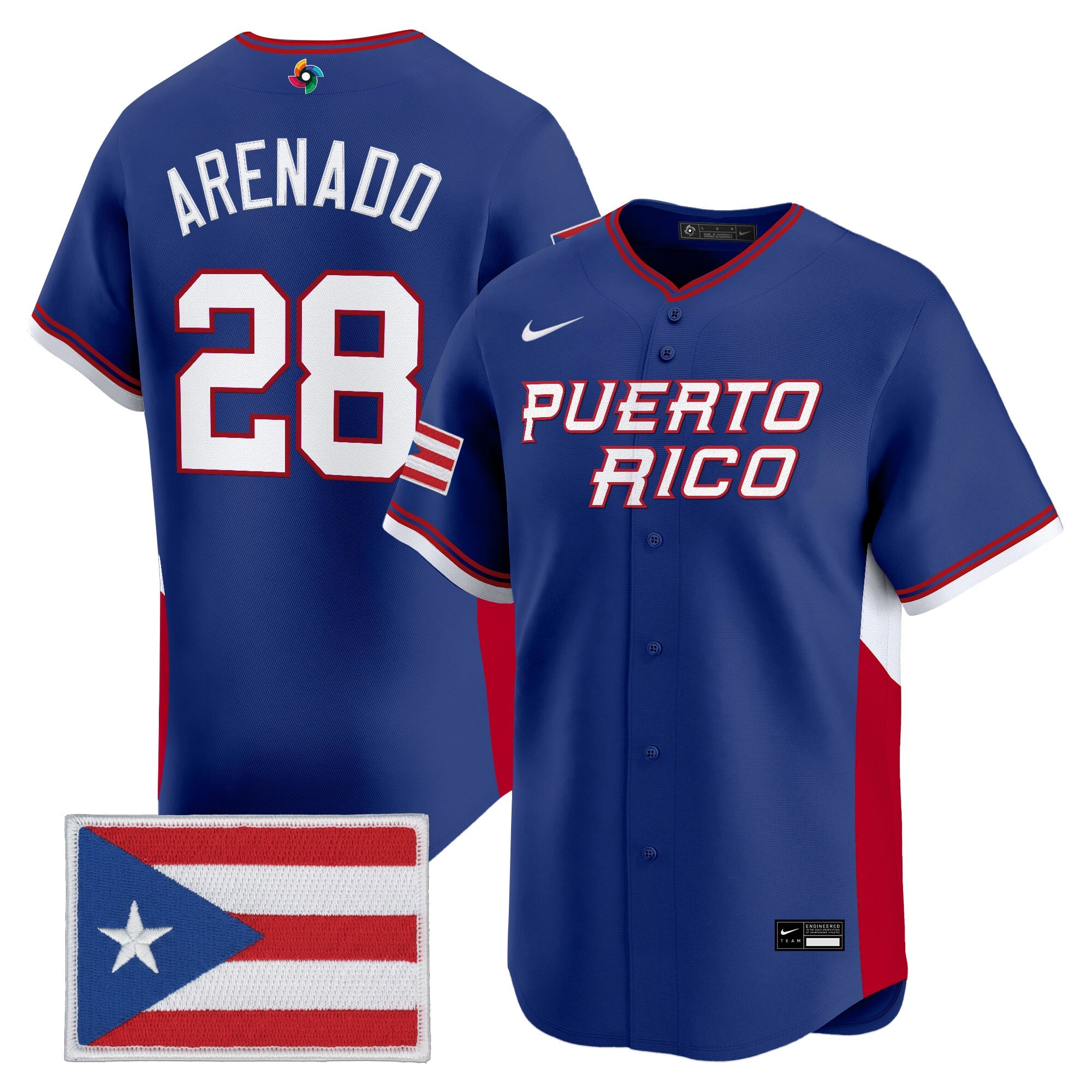 Men's Team Puerto Rico World Baseball Classic Vapor Premier Jersey - All Stitched