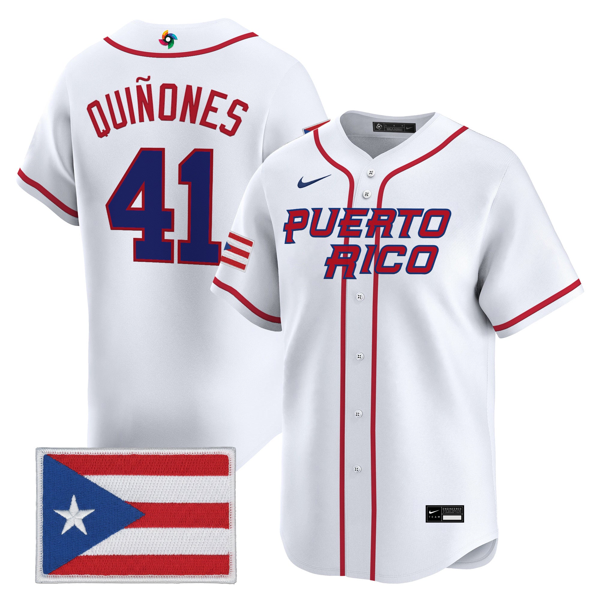 Men's Team Puerto Rico World Baseball Classic Vapor Premier Jersey - All Stitched