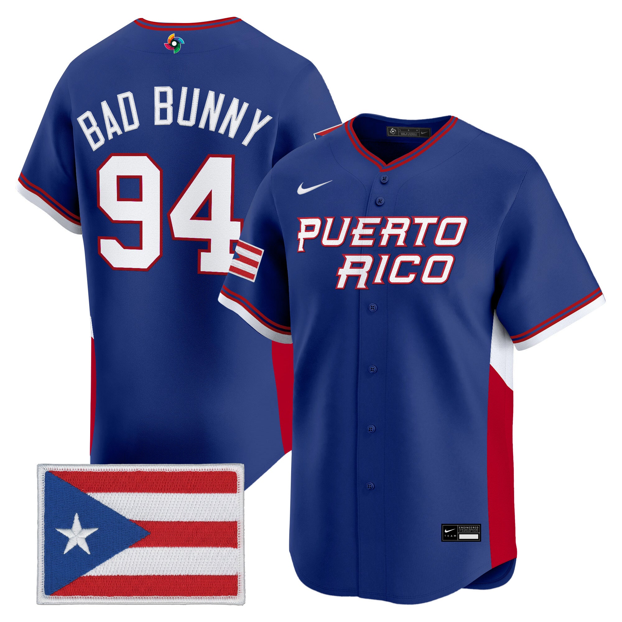 Men's Team Puerto Rico World Baseball Classic Vapor Premier Jersey - All Stitched