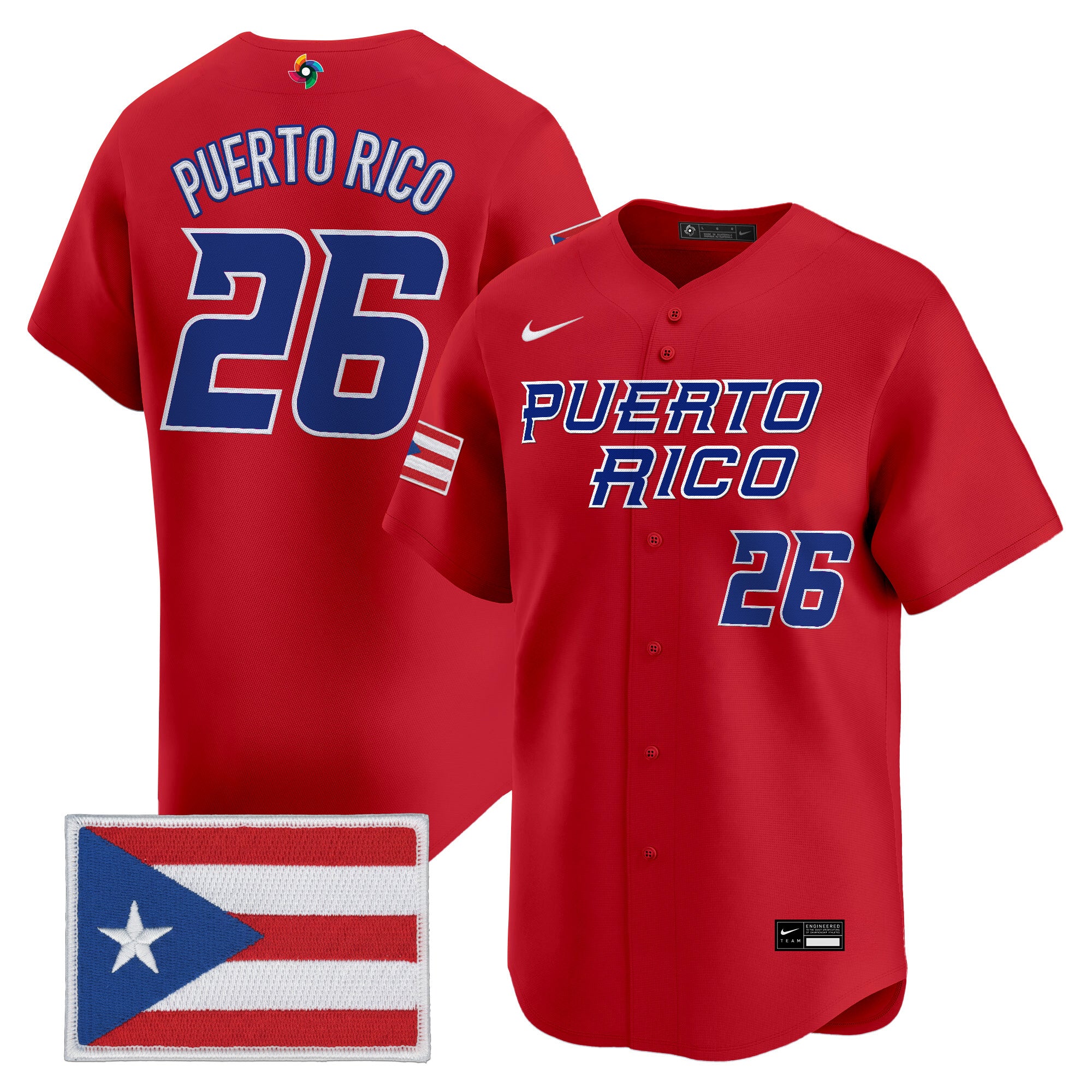 Men's Team Puerto Rico World Baseball Classic Vapor Premier Jersey - All Stitched
