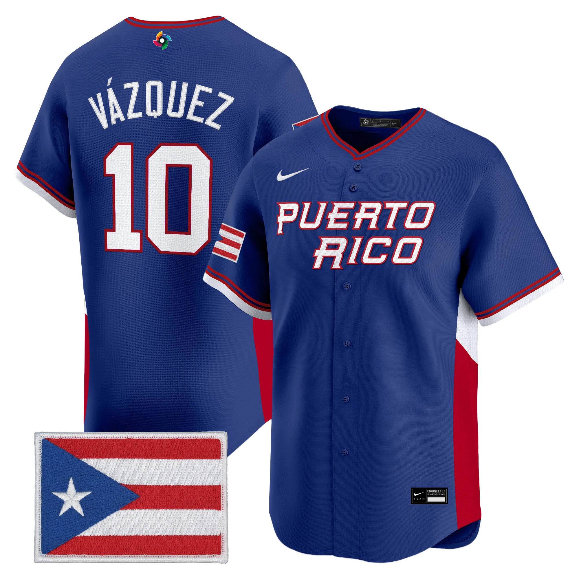 Men's Team Puerto Rico World Baseball Classic Vapor Premier Jersey - All Stitched