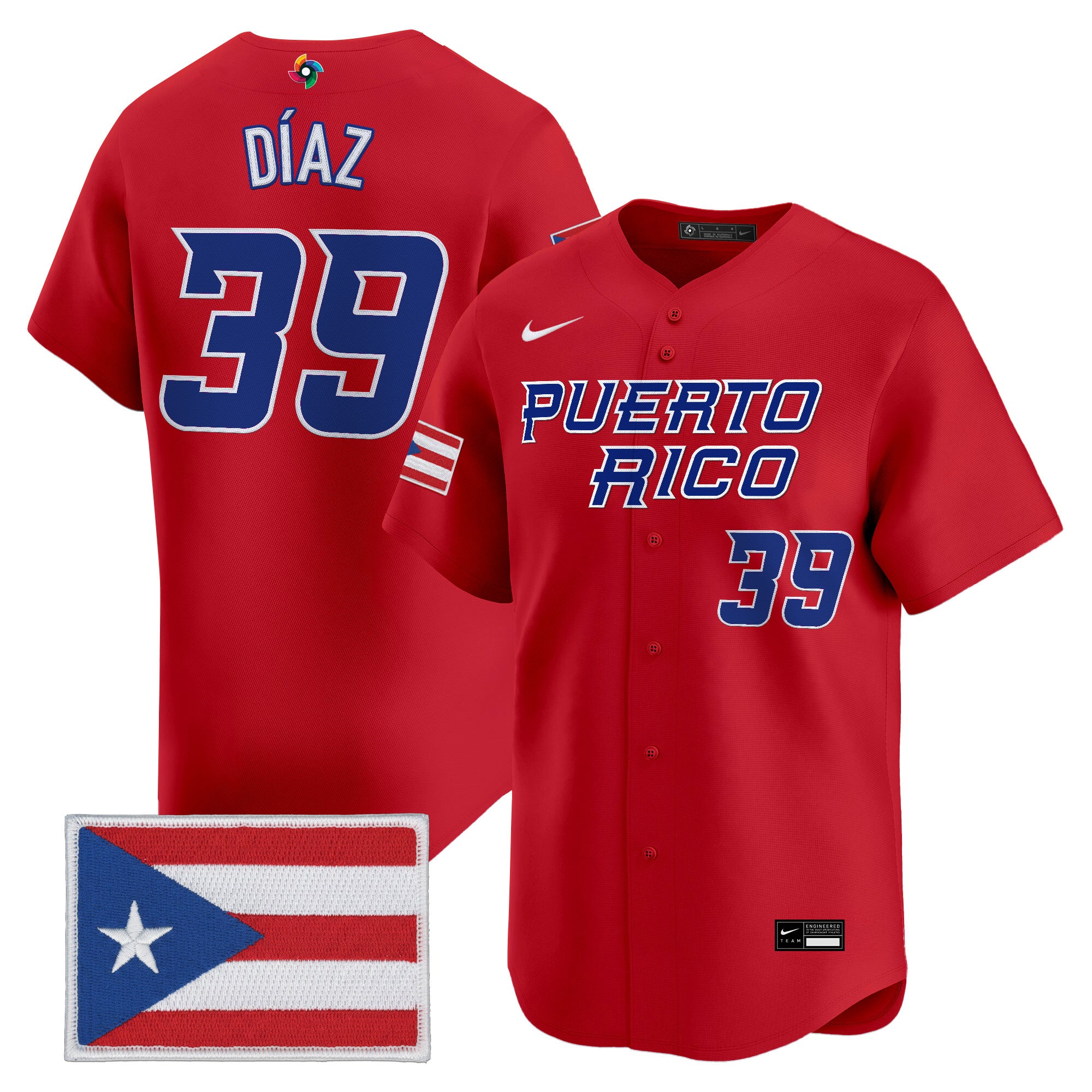 Men's Team Puerto Rico World Baseball Classic Vapor Premier Jersey - All Stitched