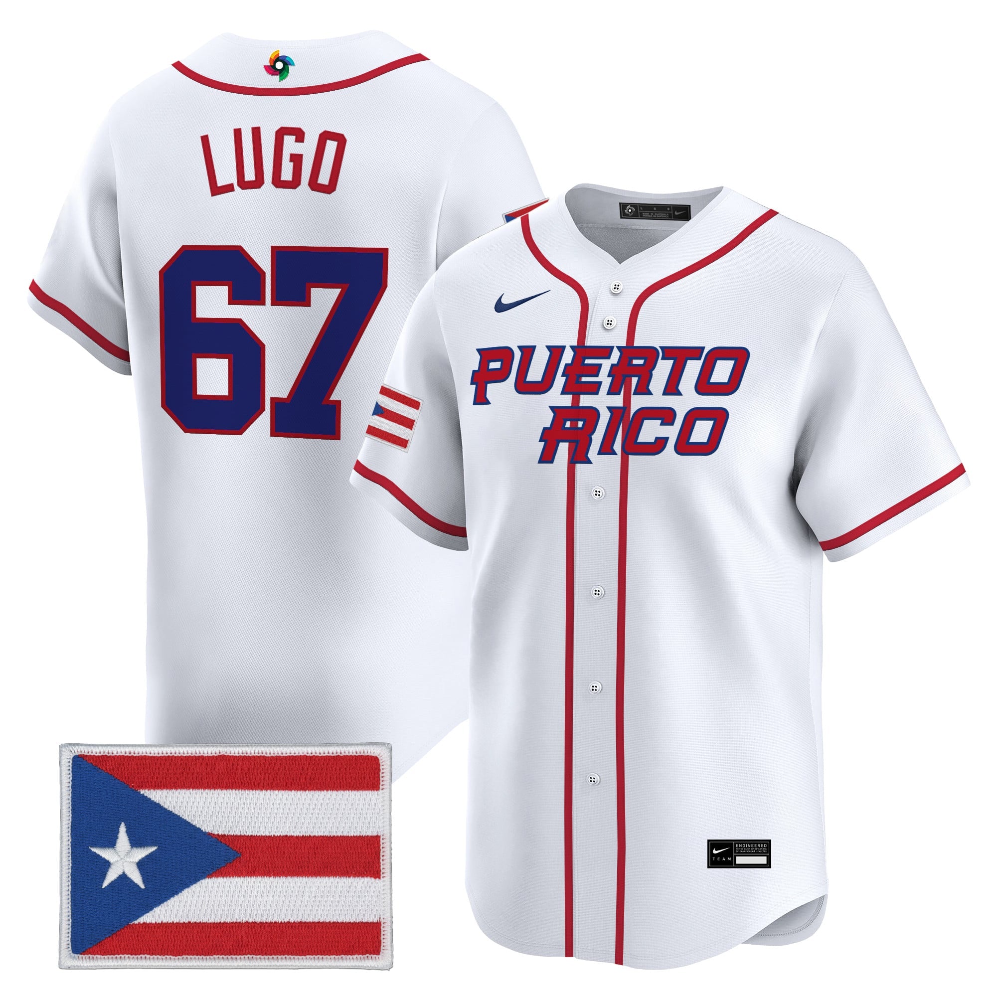 Men's Team Puerto Rico World Baseball Classic Vapor Premier Jersey - All Stitched