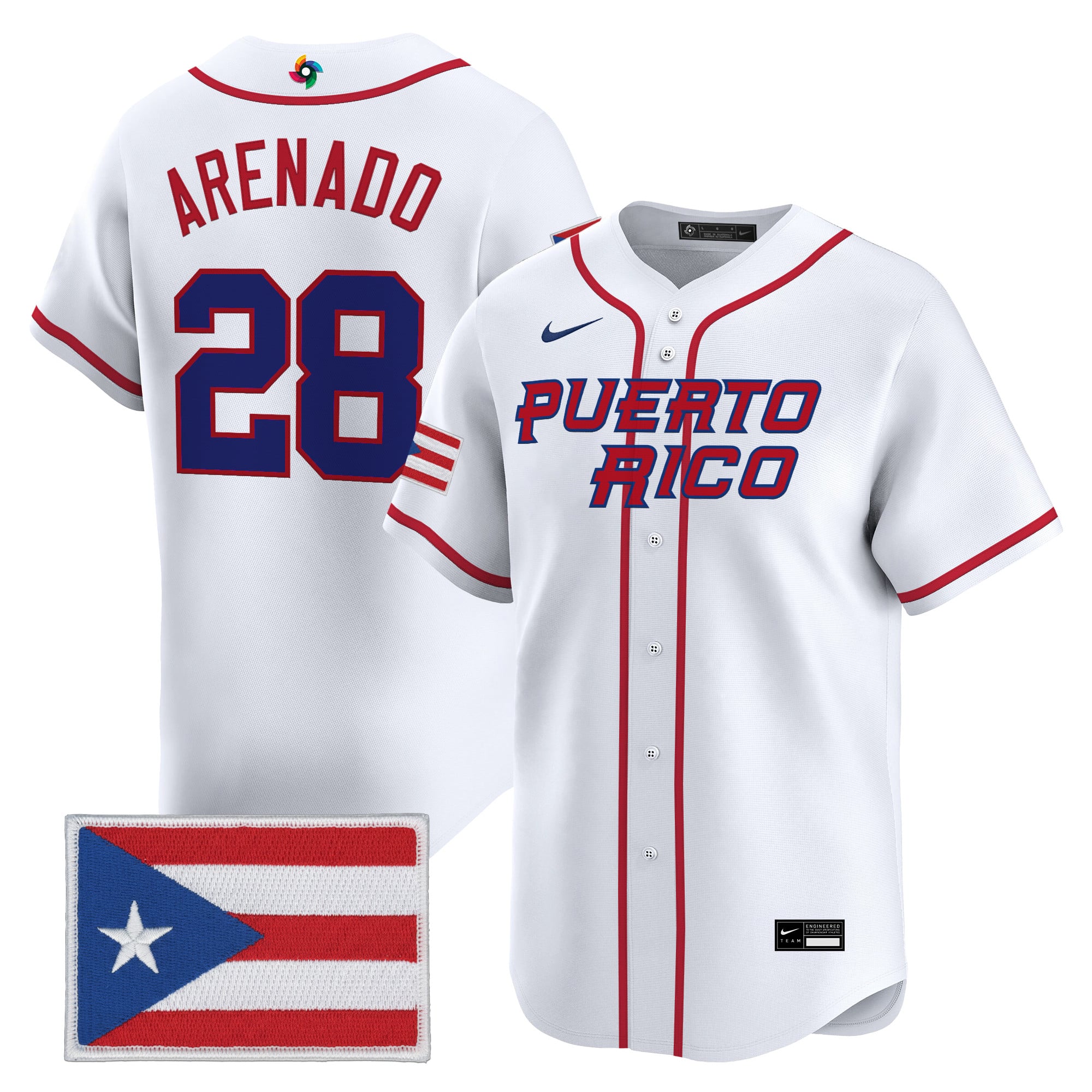 Men's Team Puerto Rico World Baseball Classic Vapor Premier Jersey - All Stitched