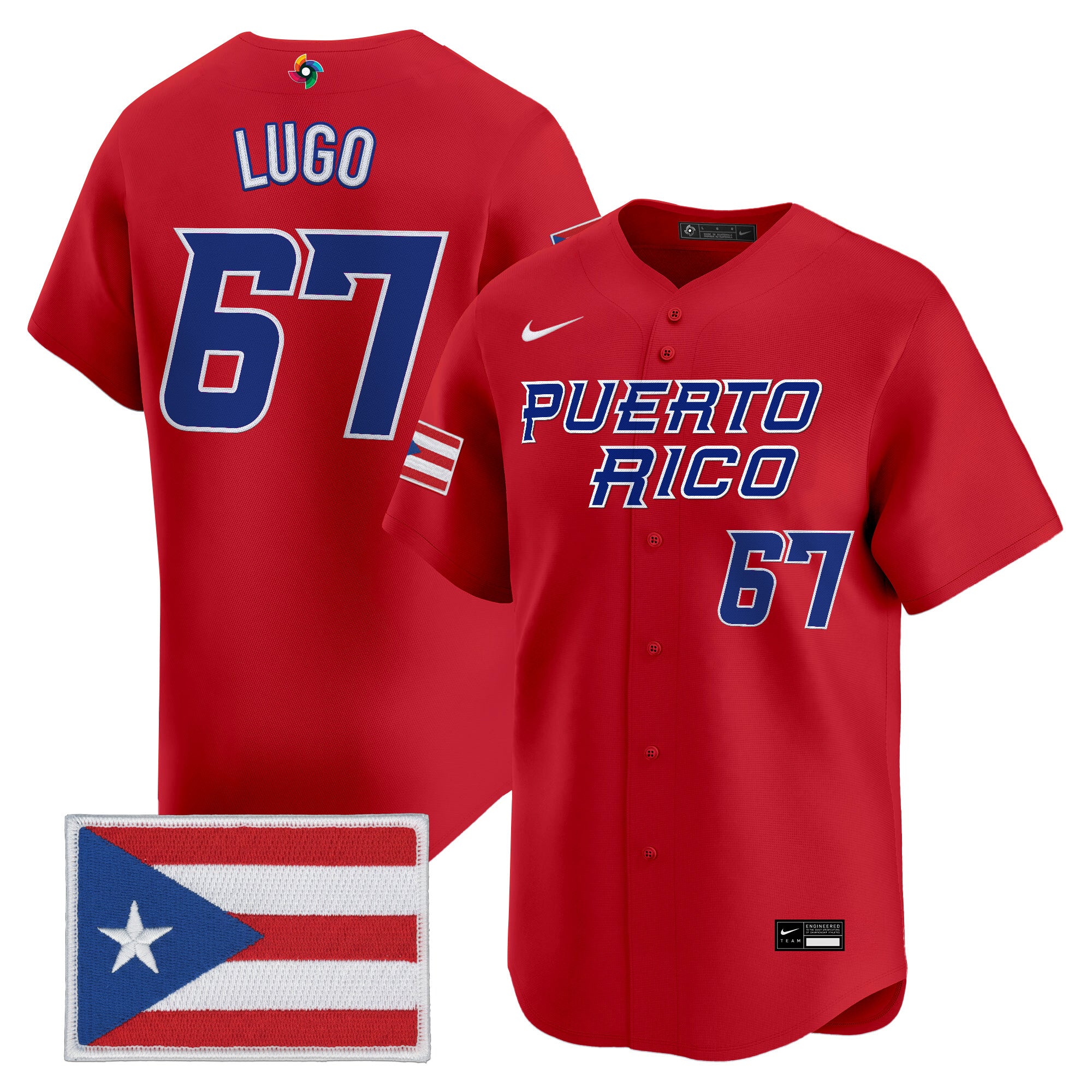 Men's Team Puerto Rico World Baseball Classic Vapor Premier Jersey - All Stitched