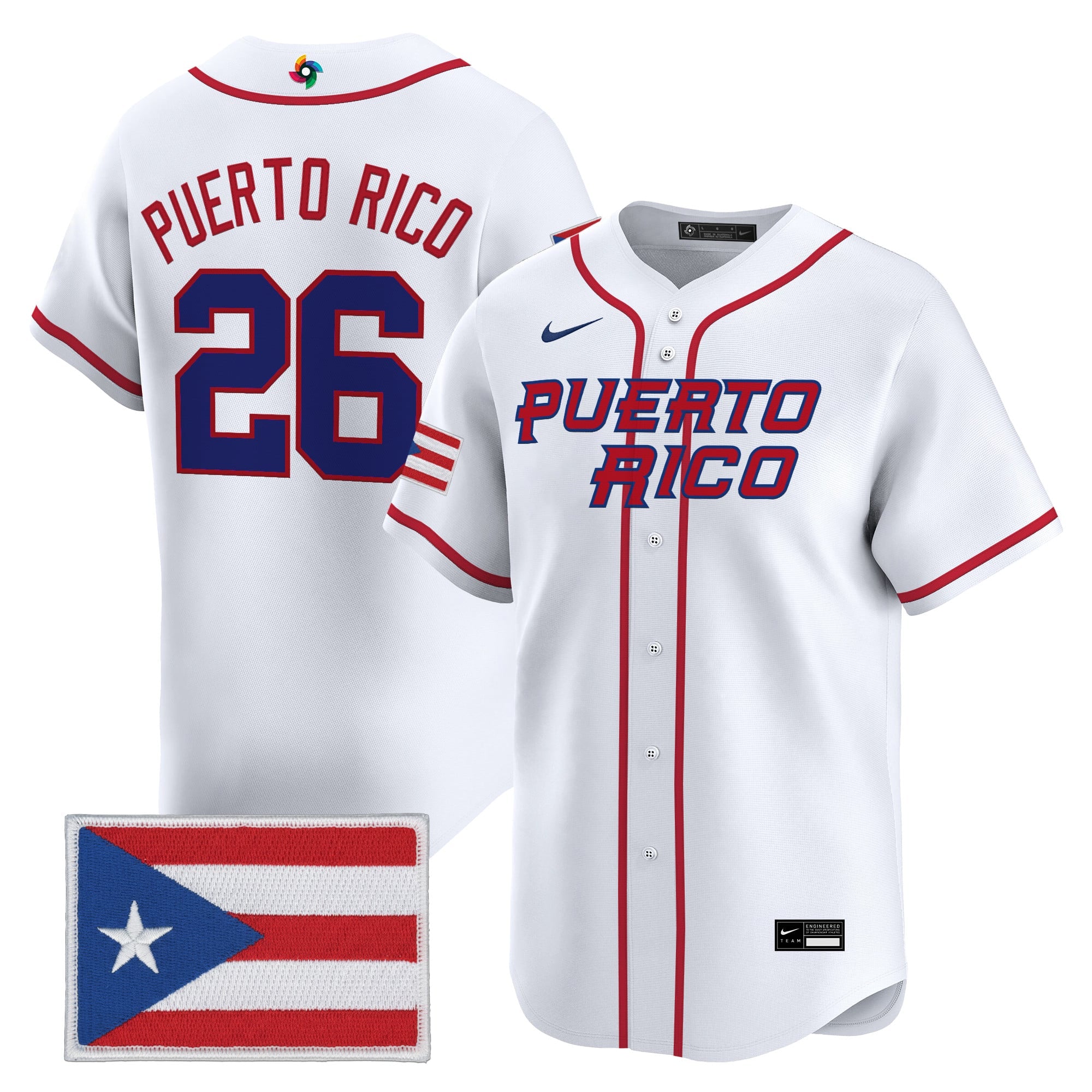 Men's Team Puerto Rico World Baseball Classic Vapor Premier Jersey - All Stitched