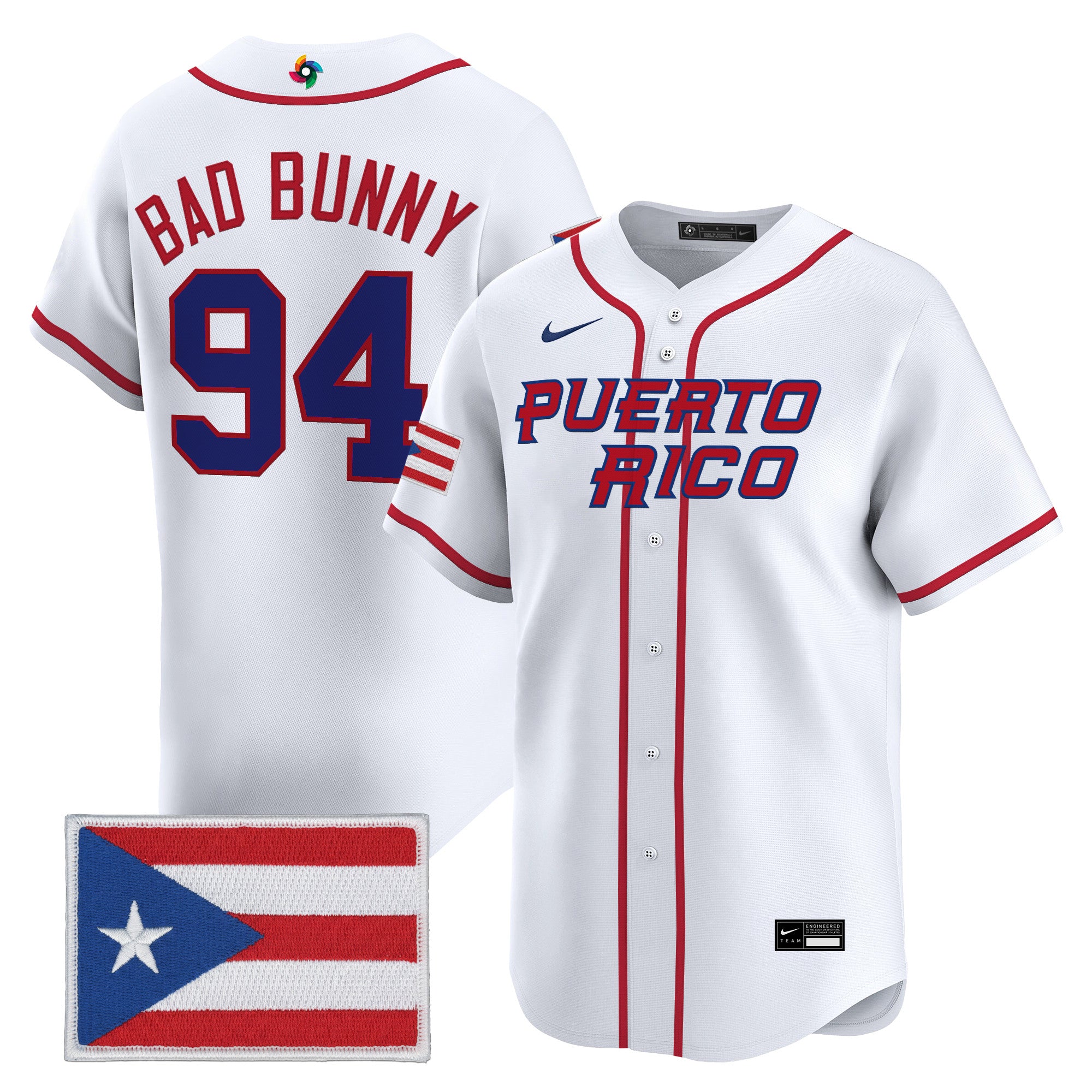 Men's Team Puerto Rico World Baseball Classic Vapor Premier Jersey - All Stitched