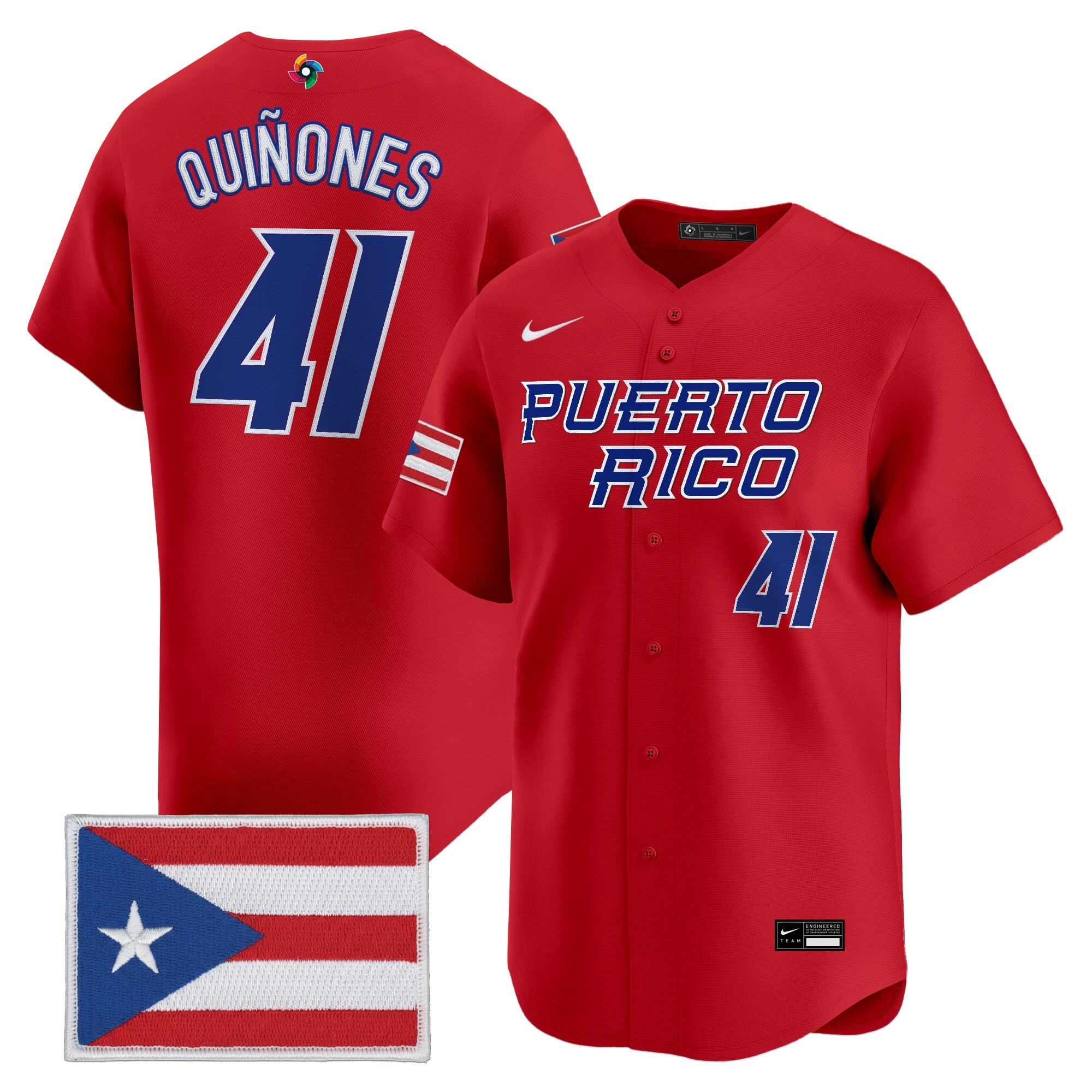 Men's Team Puerto Rico World Baseball Classic Vapor Premier Jersey - All Stitched
