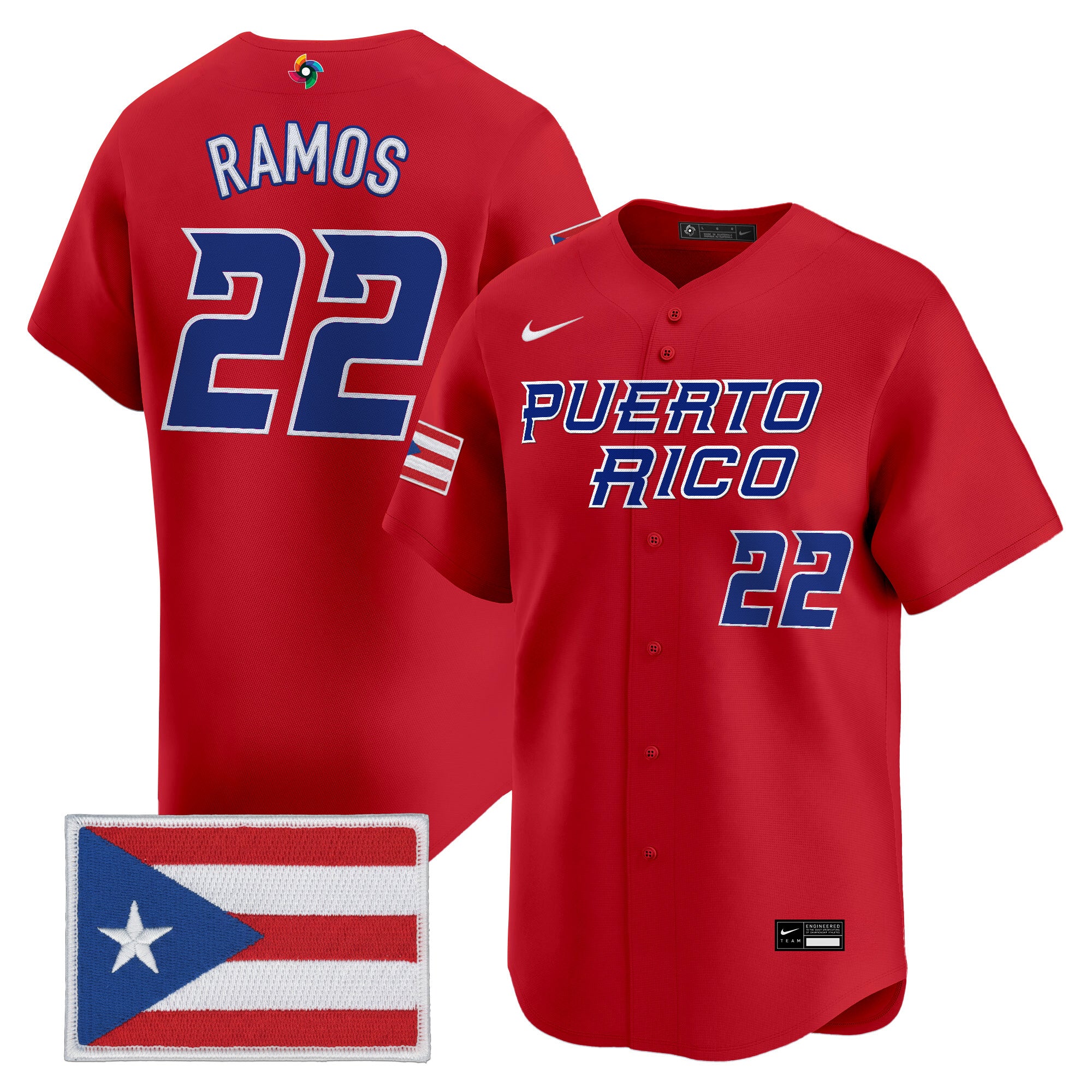 Men's Team Puerto Rico World Baseball Classic Vapor Premier Jersey - All Stitched