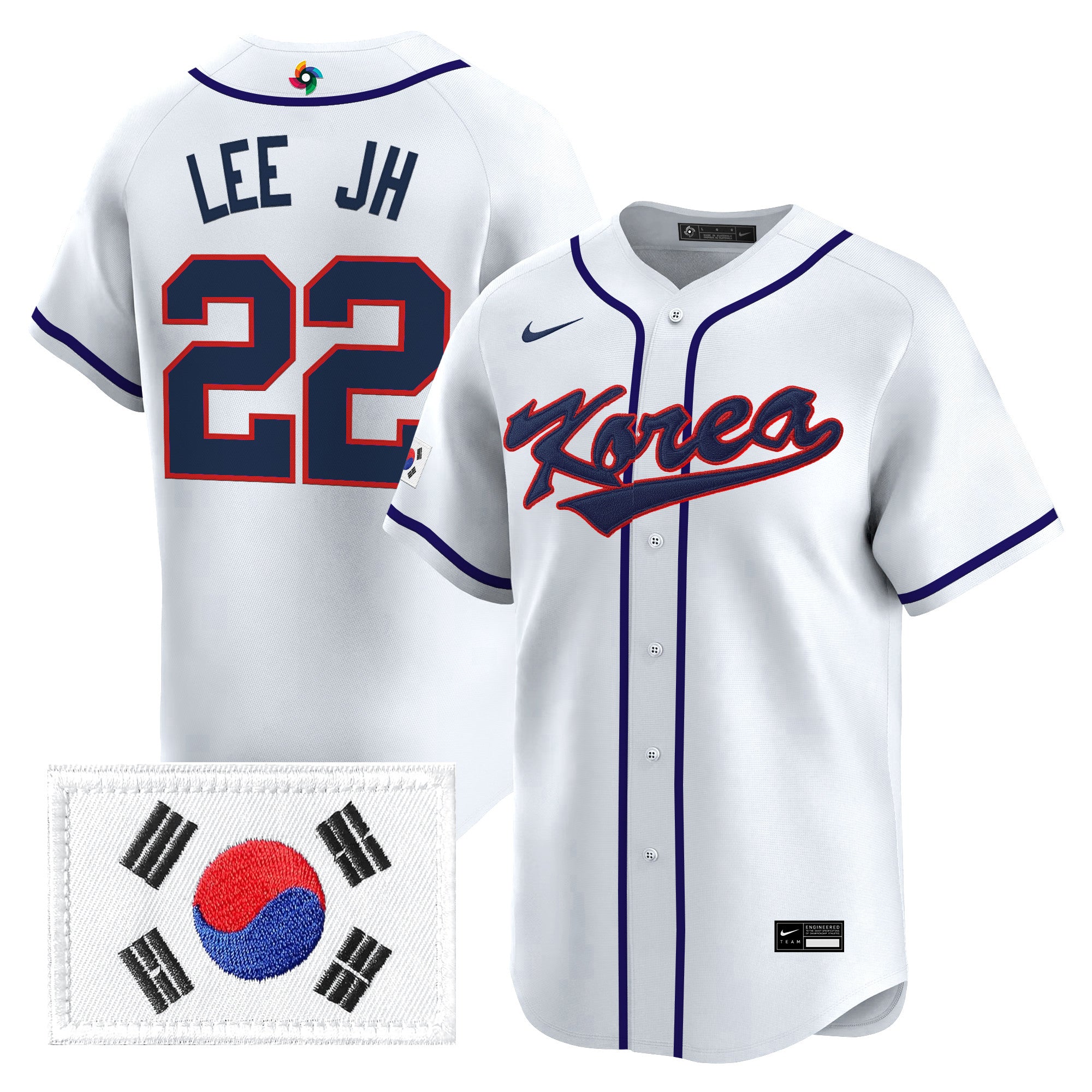 Men's Team Korea 2026 World Baseball Classic Vapor Premier Jersey - All Stitched