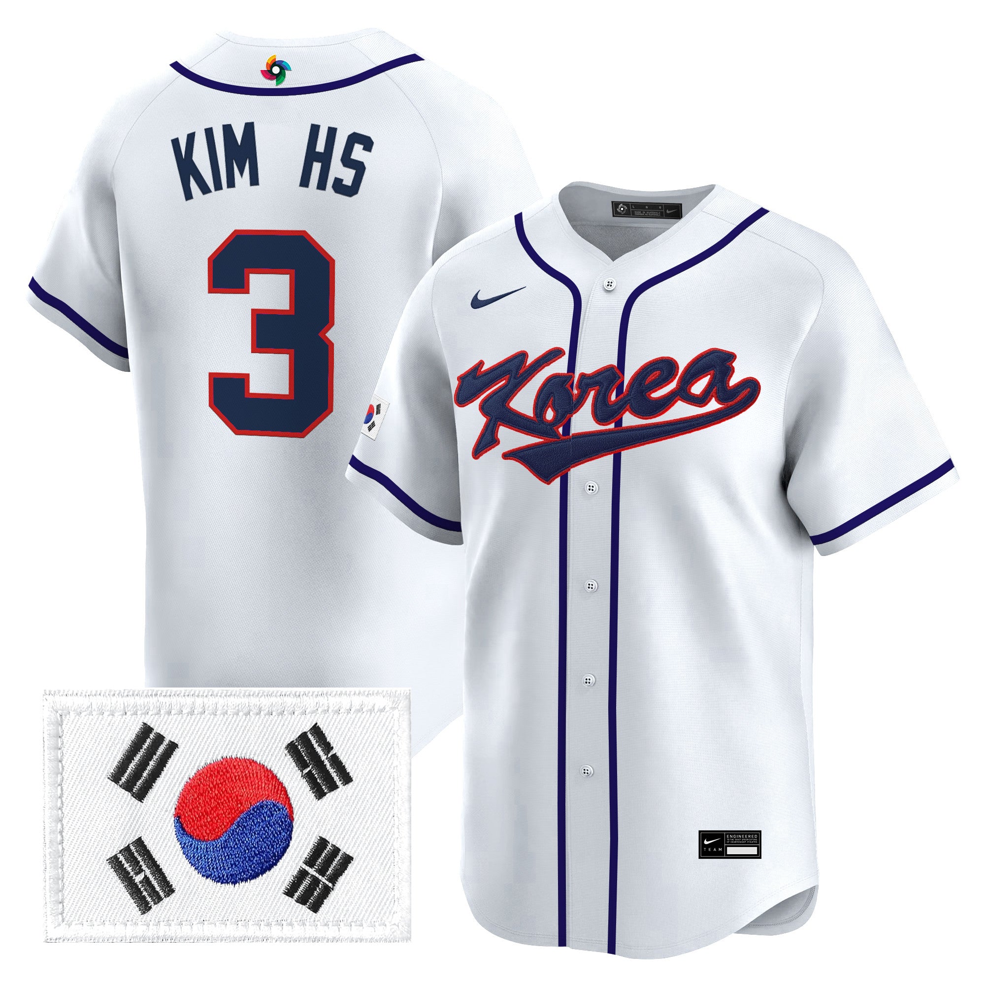 Men's Team Korea 2026 World Baseball Classic Vapor Premier Jersey - All Stitched