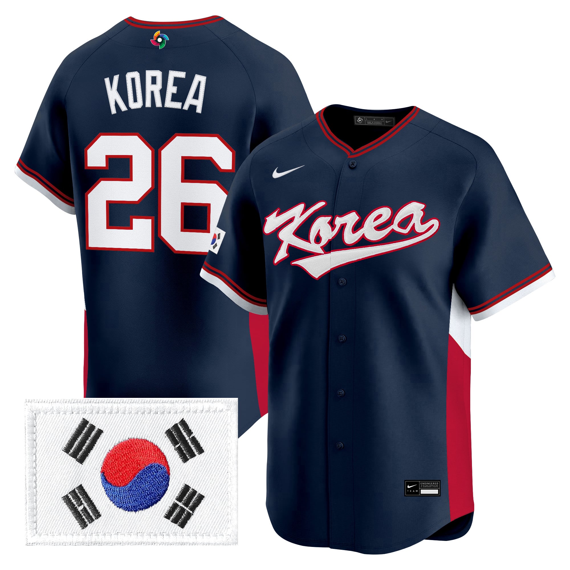 Men's Team Korea 2026 World Baseball Classic Vapor Premier Jersey - All Stitched