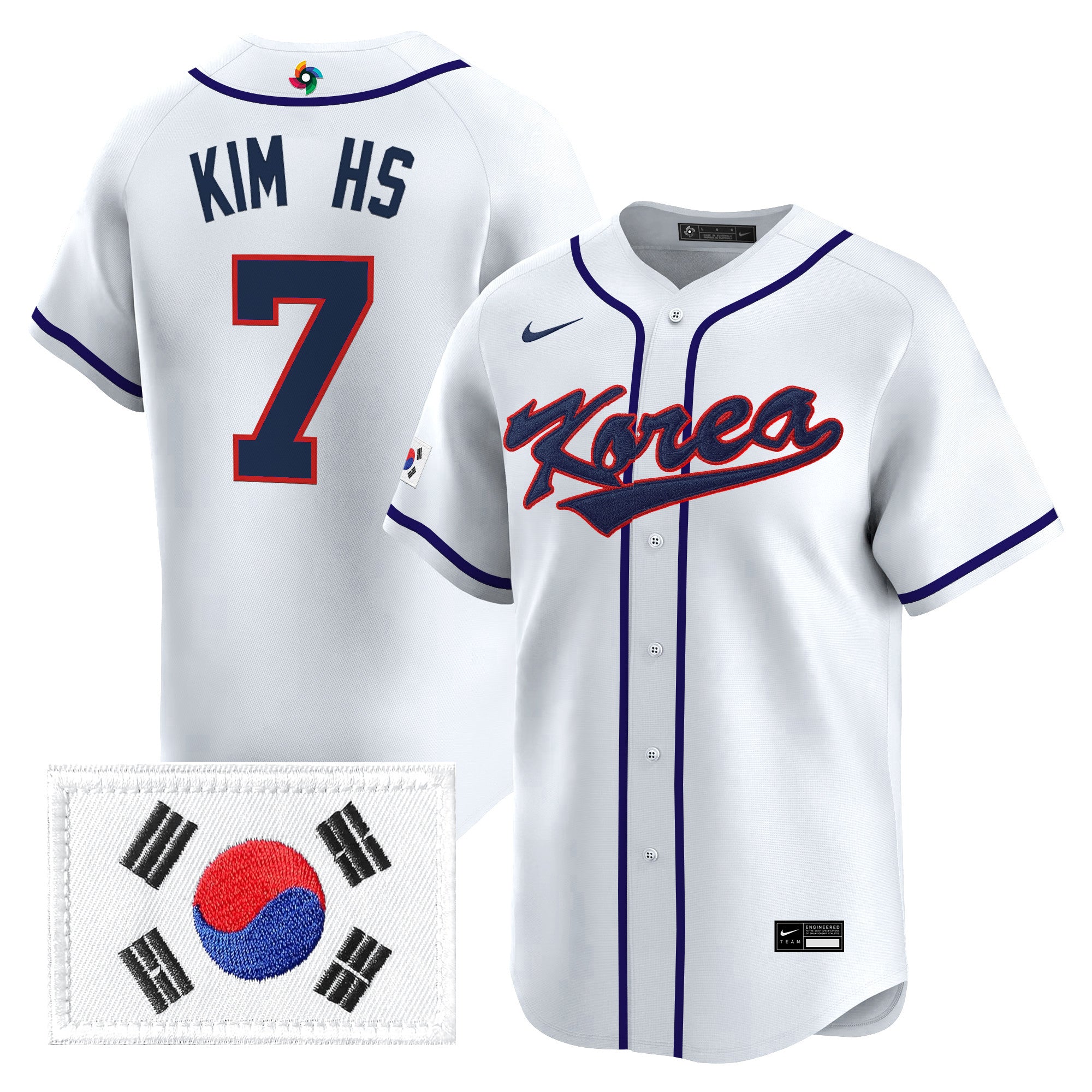 Men's Team Korea 2026 World Baseball Classic Vapor Premier Jersey - All Stitched